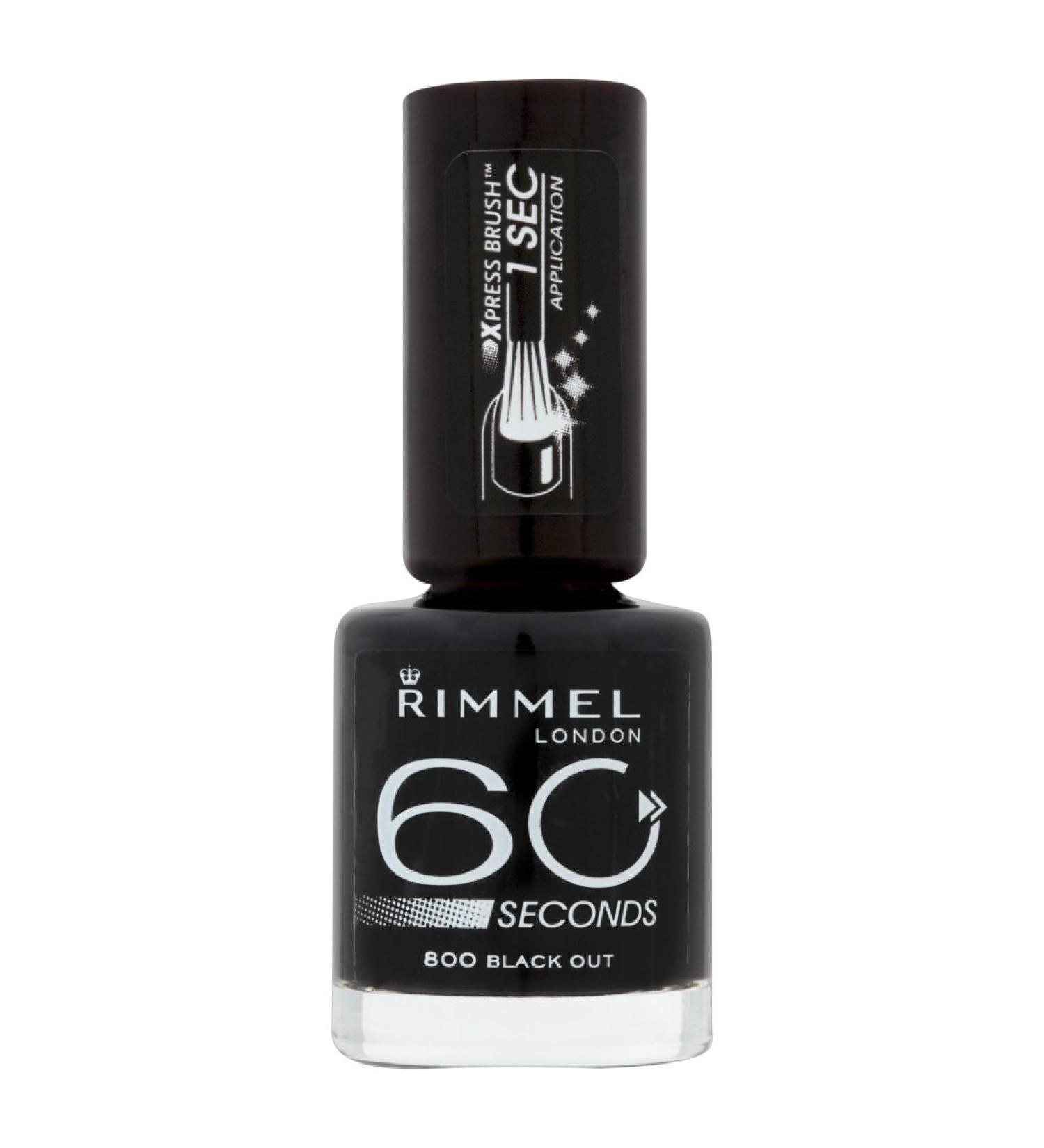 Rimmel 60 Seconds Nail Polish Black Out Black out 8 ml (Pack of 1)