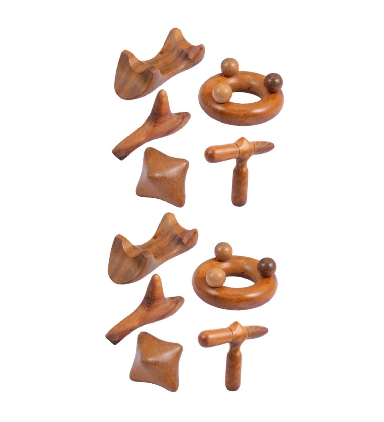 TOVINANNA 10pcs Sandalwood Massager Set - Face Neck Foot & Muscle Triangular Pillow for Spa Relaxation - Buy Online on GoSupps.com
