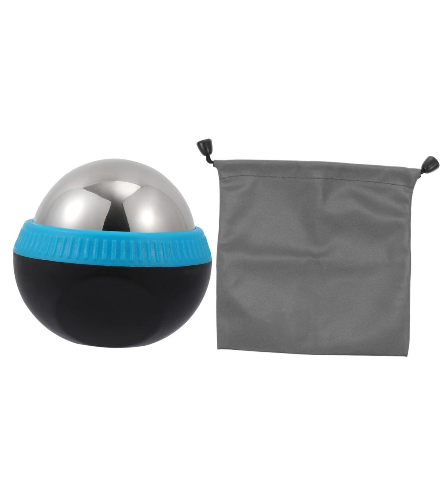 Gleavi Stainless Steel Massage Ball - Manual Face Massage Roller Tool for Cryotherapy & Relaxation | 8.3x7.5x7cm Blue - Buy Online on GoSupps.com