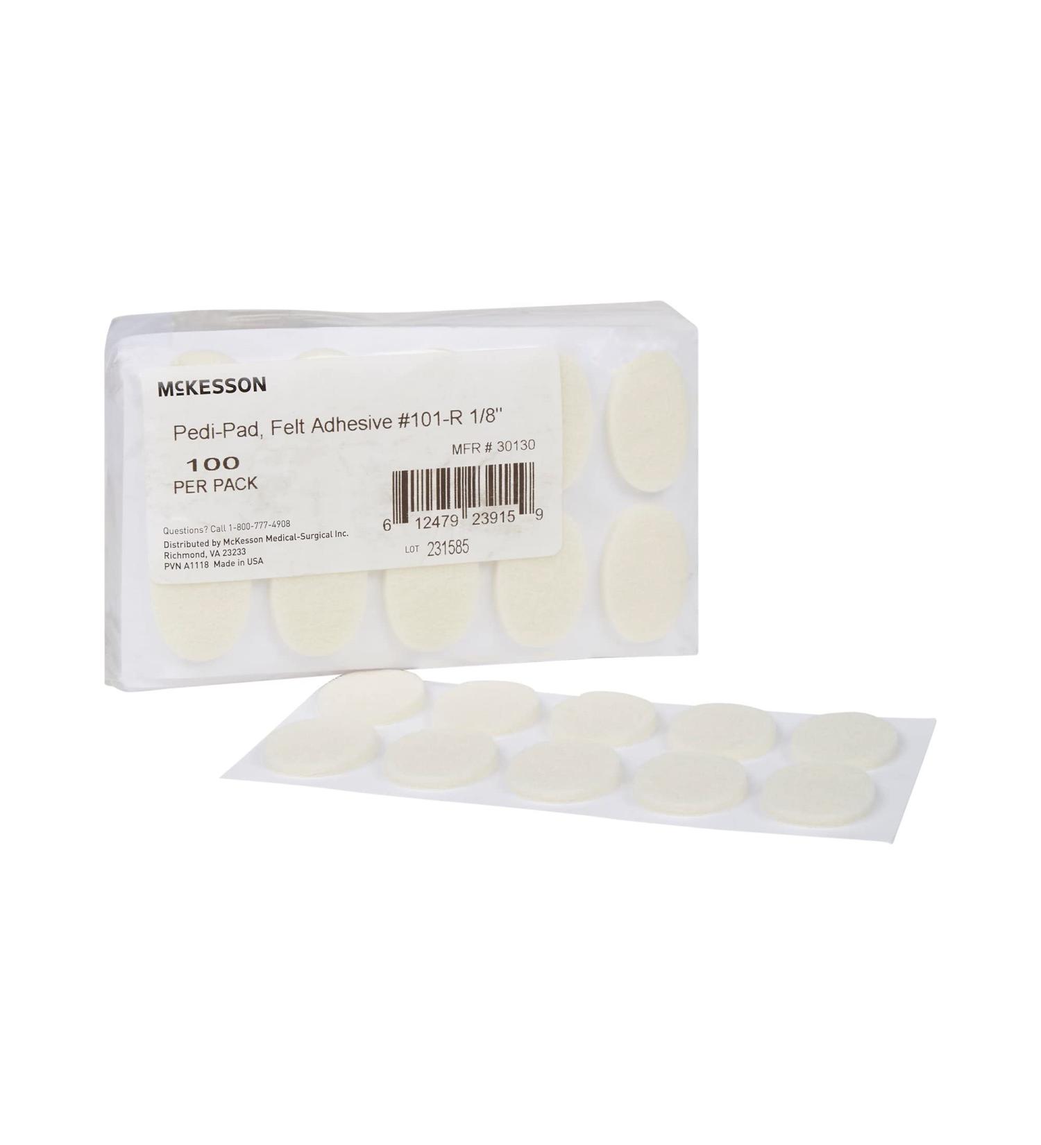 McKesson Corn Pads - Felt Adhesive White - Size 101-Regular 1/8 in 100 Count - Buy Online on GoSupps.com