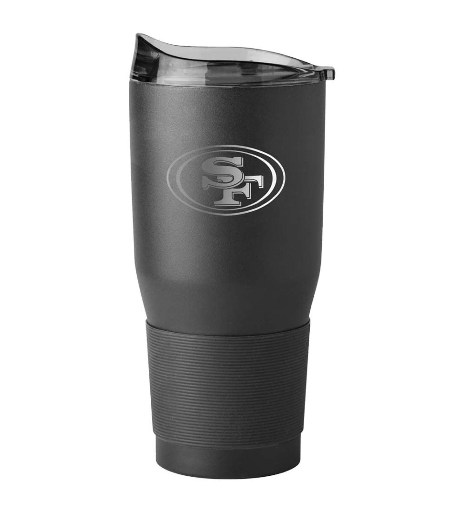 logobrands San Francisco 49ers 30oz. Black Powder Coat Ultra Travel Mug