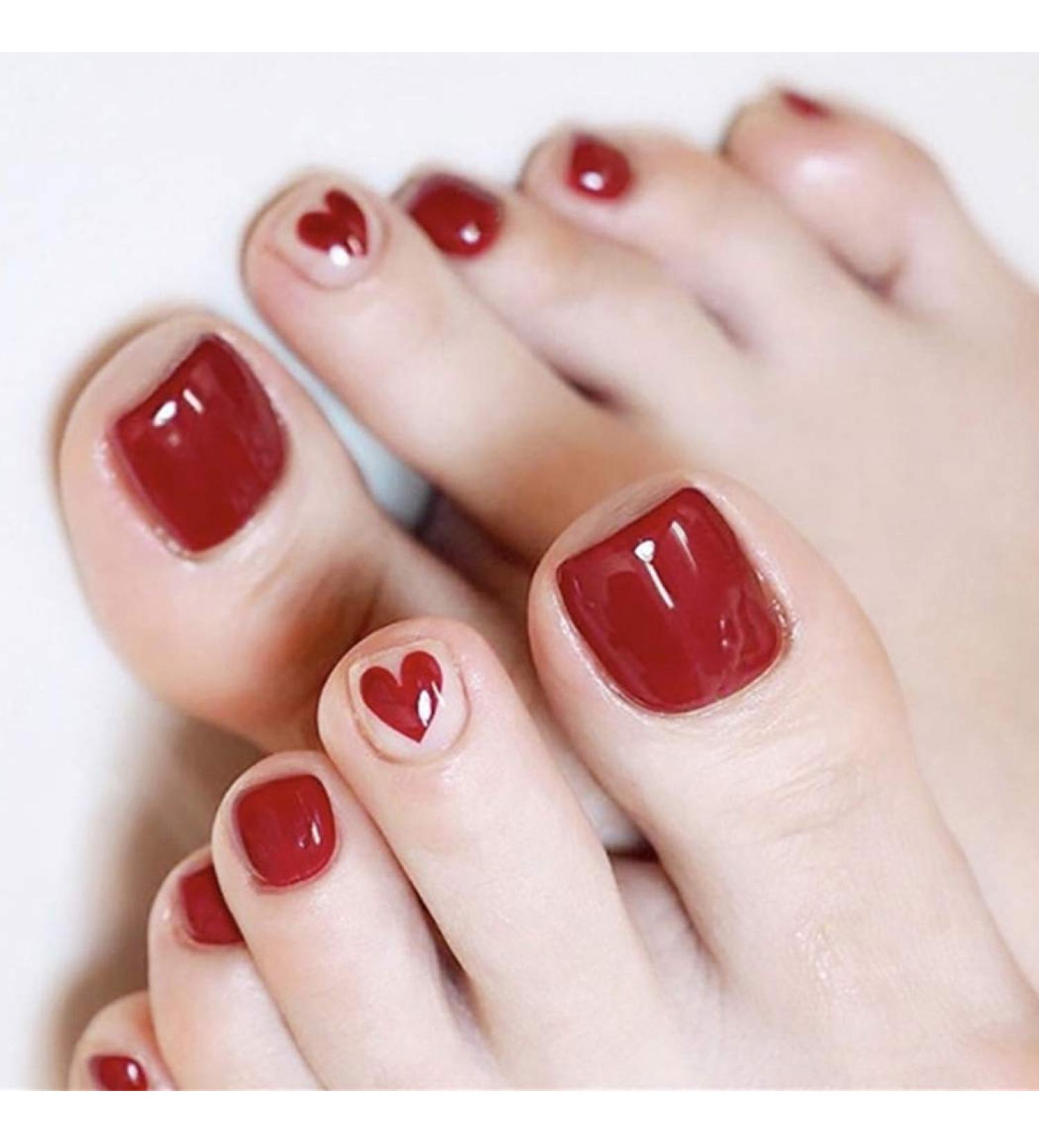 Brishow Artificial Foot Toenails - 24pcs Acrylic Stick-On Toenails for Women & Girls - Perfect Fake Toenails for a Stylish Look - Buy Online on GoSupps.com