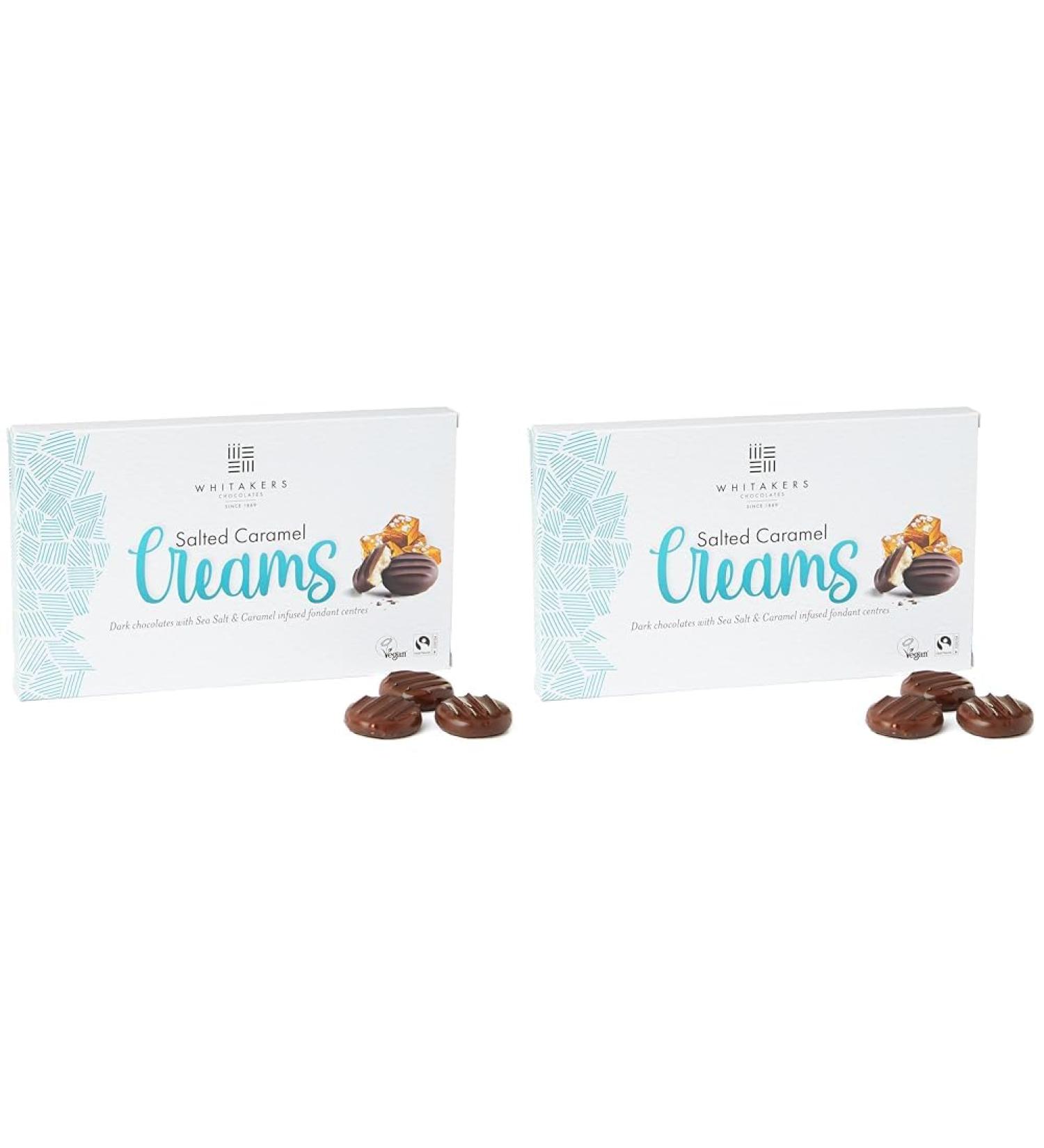 Whitakers Salted Caramel Creams Fairtrade Vegan 0.15 kg (Pack of 2) 150 g (Pack of 2) - Buy Online on GoSupps.com