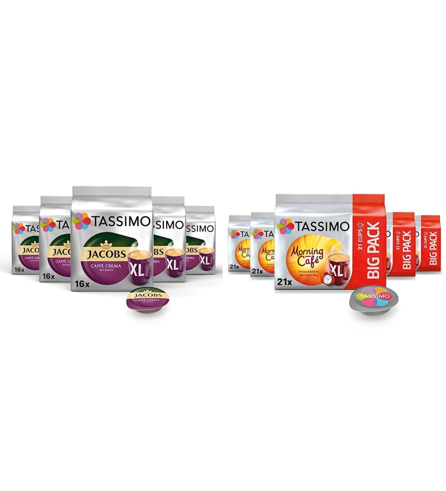 Buy Tassimo Capsules Jacobs Caff Crema Intenseo XL & Morning Caf - 80 & 105 Coffee Capsules Bundle | International Shipping - Buy Online on GoSupps.com
