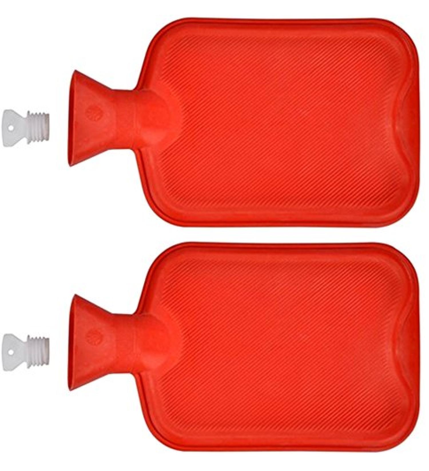 2x hot water bottle made of rubber 2 litre hot water bottle heat pad heat bottle bed bottle