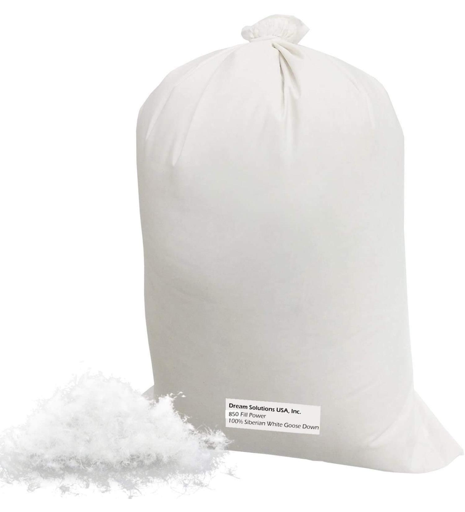 Premium 850 Fill Power Siberian Goose Down Filling (3/4 lbs) - 100% Natural White - for Comforters, Pillows, Jackets & More - Ultra-Plush Luxury by Dream Solutions USA - Buy Online on GoSupps.com