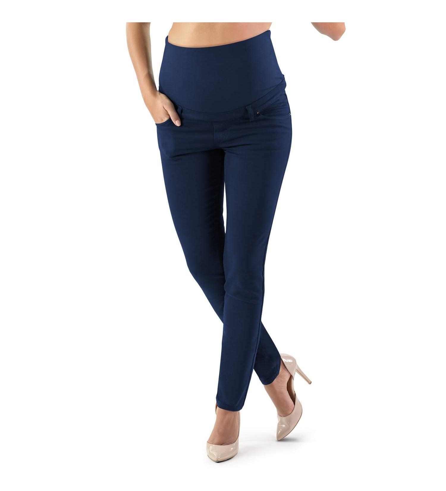 MAMAJEANS Venezia Maternity Skinny Pants | Comfortable, Elastic, and Fashionable Maternity Wear | Made in Italy | Midnight Blue (Size M - 10) - Buy Online on GoSupps.com
