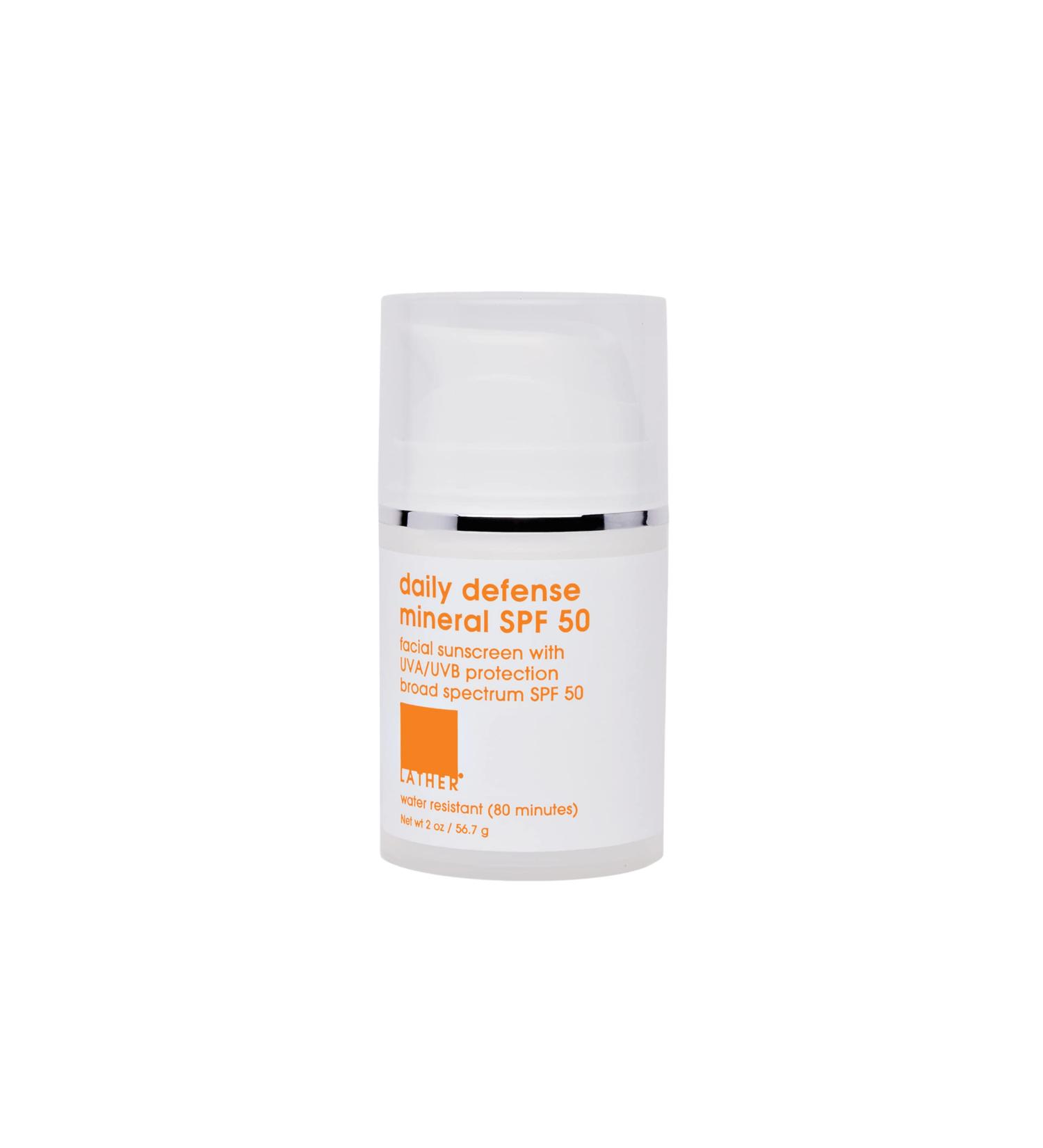 LATHER Daily Defense Mineral SPF 50 - Tinted Sunscreen for Face - 2 Fl Oz - Buy Online on GoSupps.com