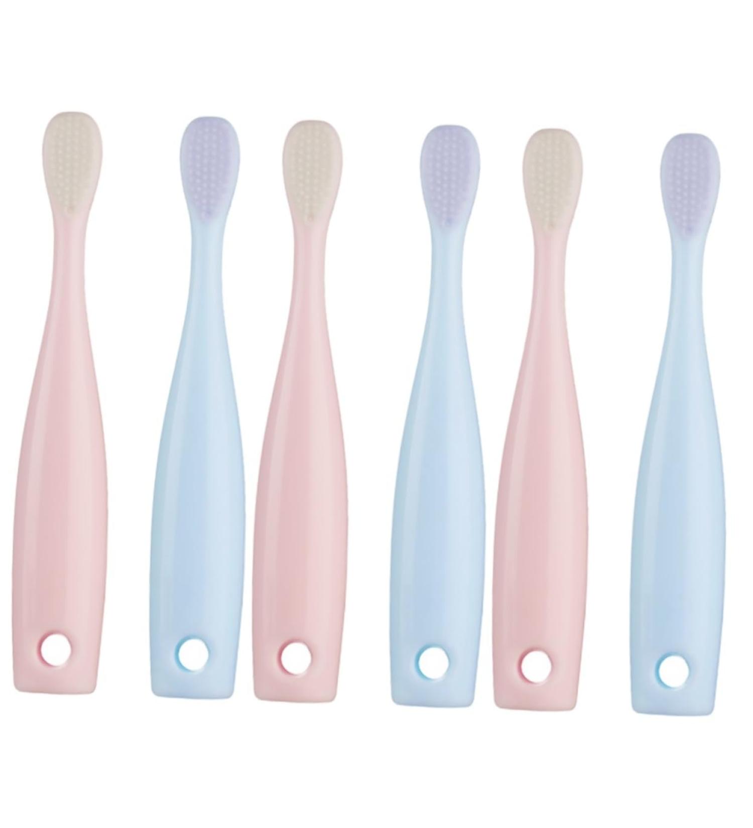 Minkissy 6 Pack Baby Training Toothbrush Set | Gentle Detergent PP Toothbrush & Bite Ring | Ideal for Infant Oral Care | International Shipping Available - Buy Online on GoSupps.com