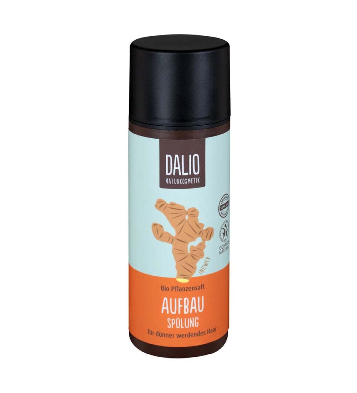 DALIO Buildup rinse 1 x 150 ml bottle for thinning hair with organic ginger plant juice certified vegan natural cosmetics
