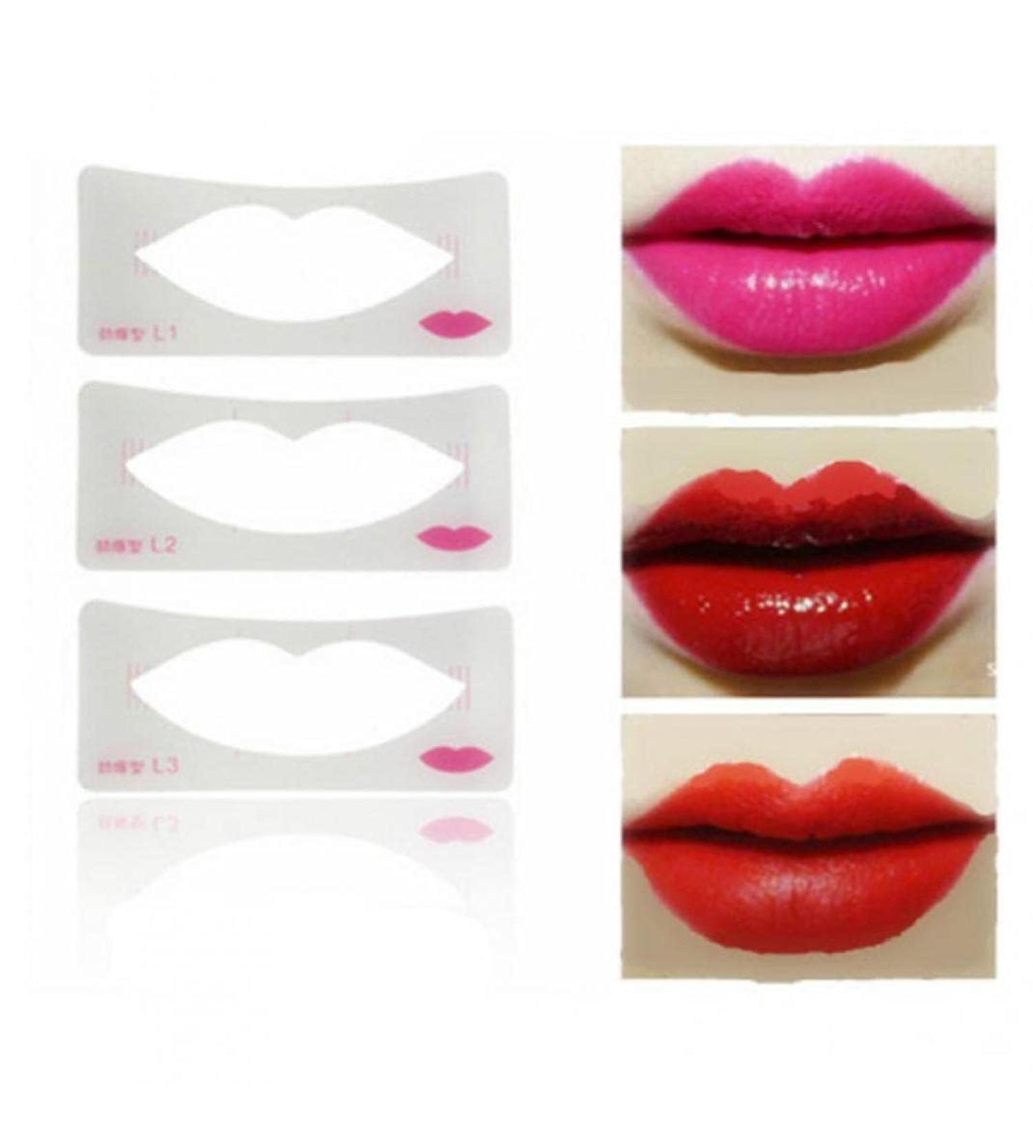 3 Pieces Lip Liner Stencils | Lip Model Styles & Templates for Perfect Lip Lines | Makeup Tools - Buy Online on GoSupps.com