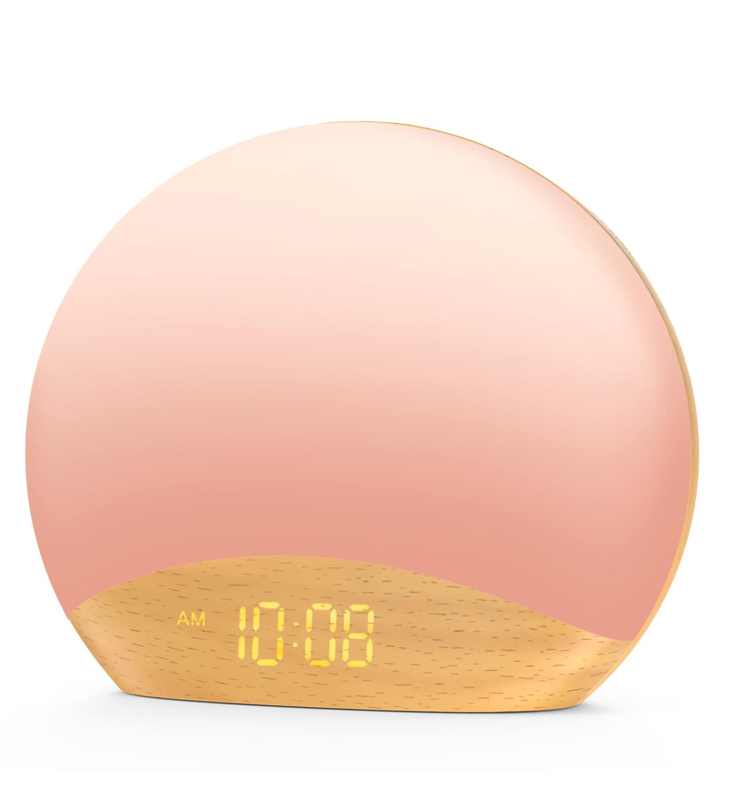 Housbay White Noise Machine Sunrise Alarm Clock with 26 Natural Sounds - Gentle Wake Up & Sleep Aid for Adults - Wooden Design - Buy Online on GoSupps.com