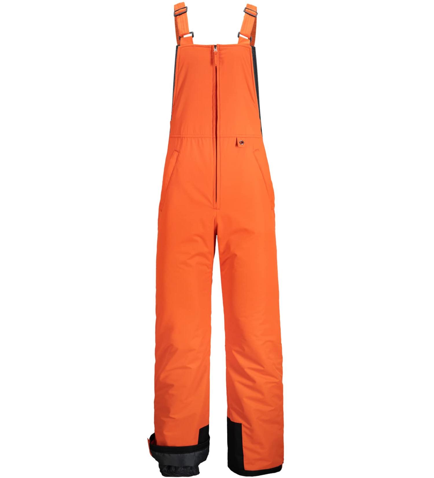 GEMYSE Men's Waterproof Ski Bib Overalls - Insulated Snow Pants | Classic Orange Black - Medium - Buy Online on GoSupps.com