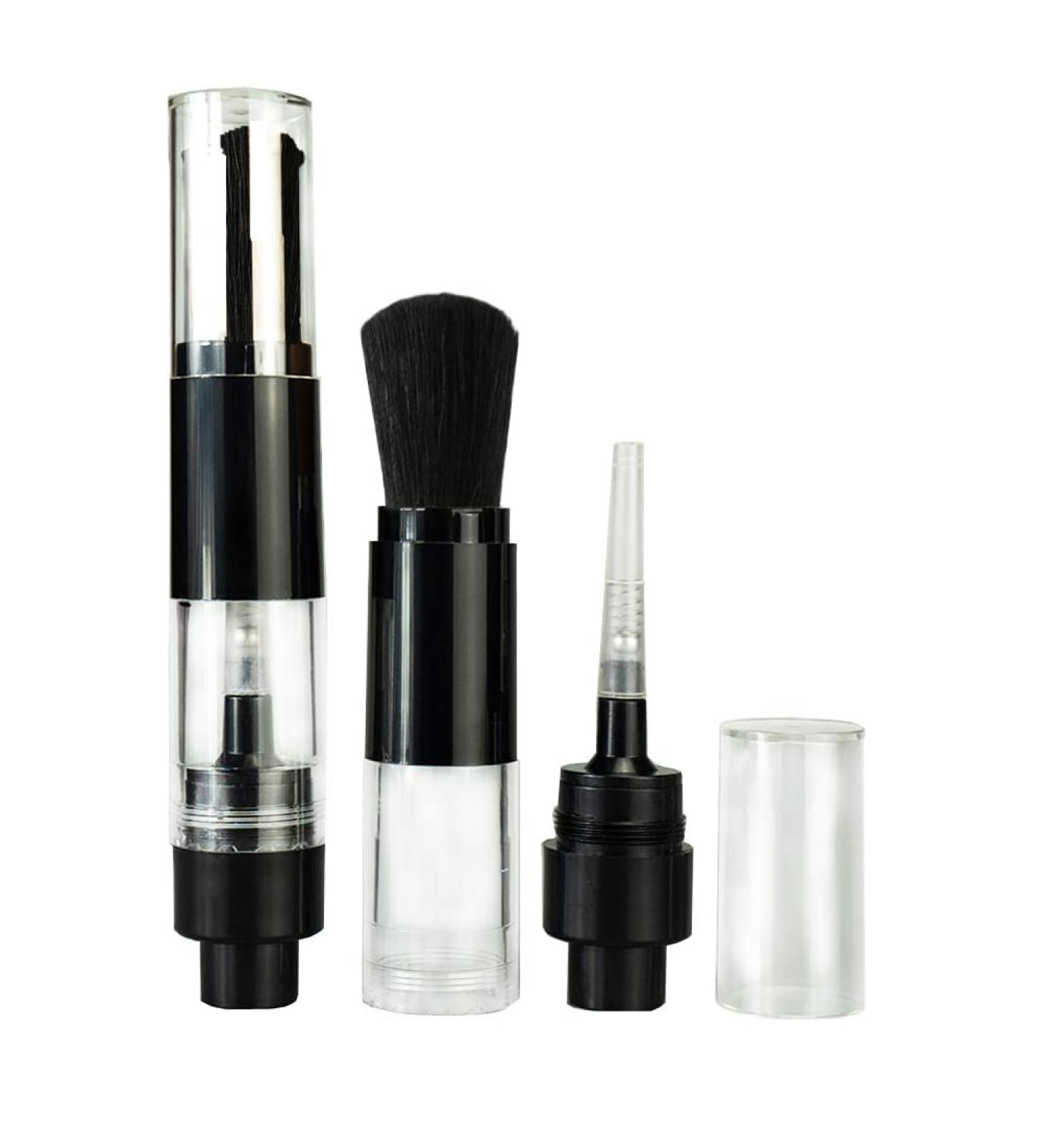 Bling Toman Powder Face Blush Brush with Refillable Bottle Jars - Black Blush Brush for Highlight, Contour, and Flawless Powder Cosmetics - Buy Online on GoSupps.com