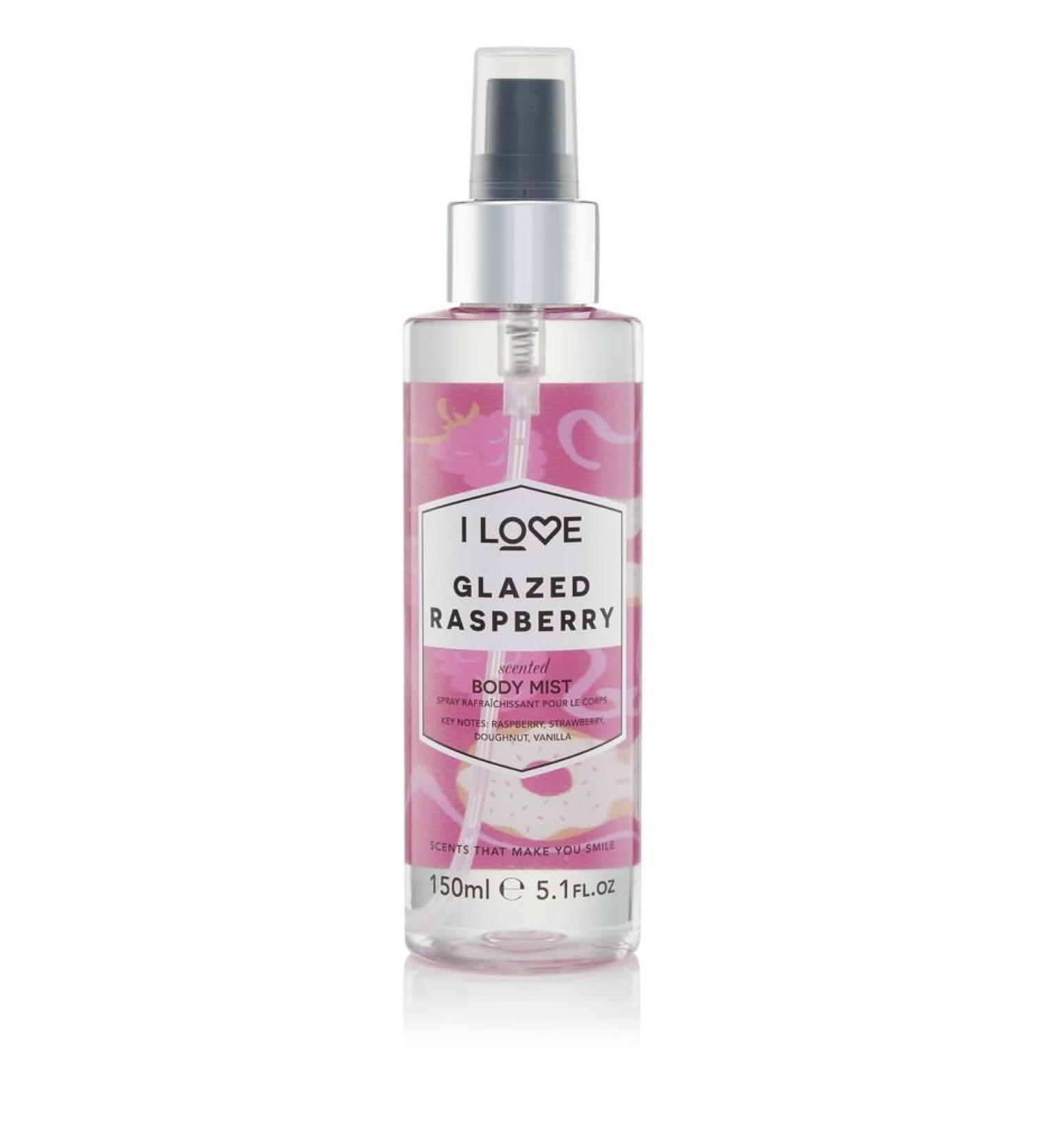 I Love I Love Glazed Raspberry Scented Body Mist - Body Mist Fragrance - Long Lasting Body Spray with Natural Fruit Extracts - Raspberry and Vanilla - 5.1 oz Delicious Glazed Donut Raspberry Strawberry Vanilla 5.1 Fl Oz (Pack of 1) - Buy Online on GoSupps.com