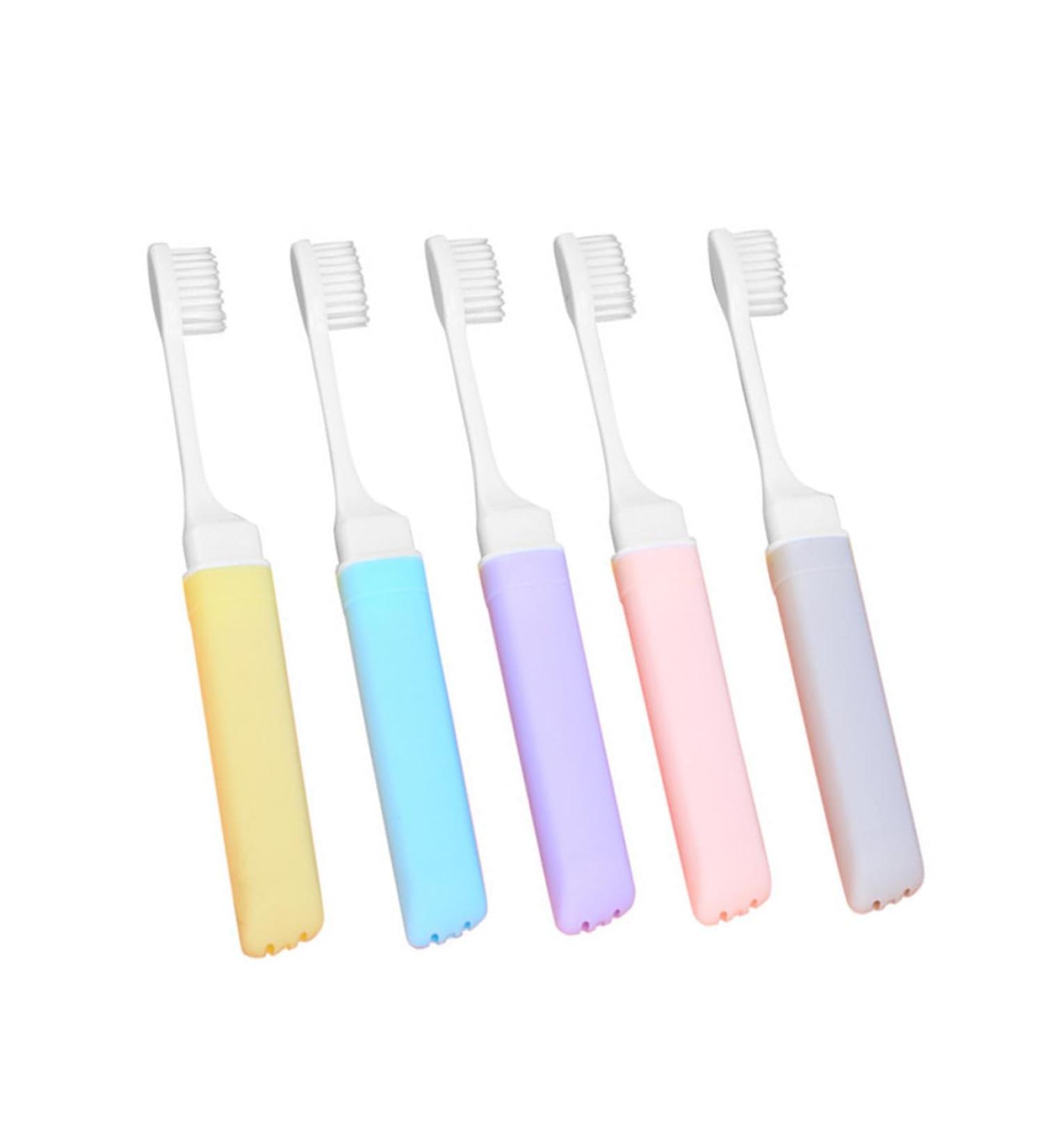 FRCOLOR 5pcs Folding Travel Toothbrush Set - Mini Wear-Resistant Camping Toothbrushes for Adults & Kids | Household & Outdoor Use - Buy Online on GoSupps.com
