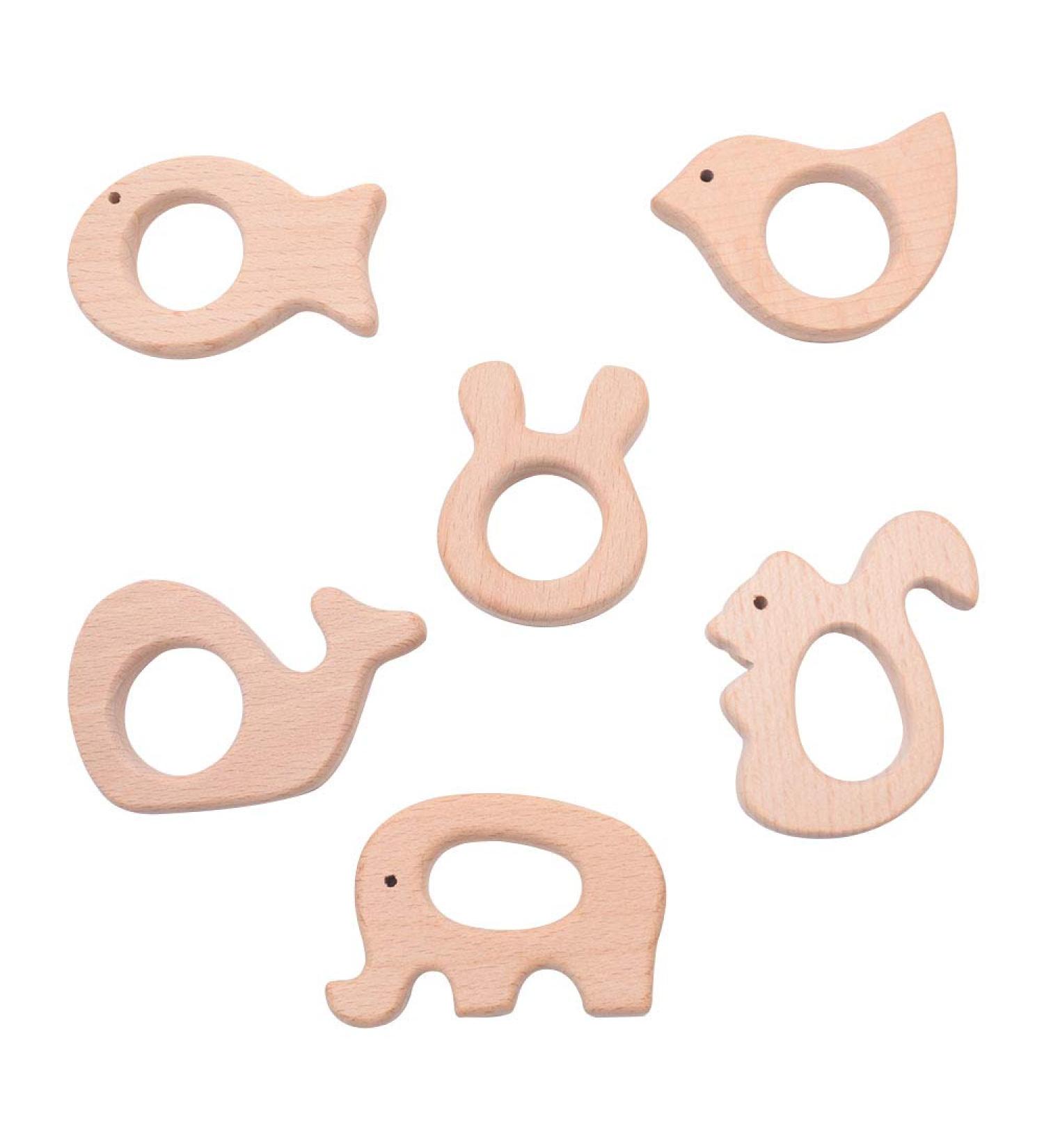 AMASAWA 6-Piece Baby Teething Toy Set | Sensory Rings - Cute Animal Designs: Bird Fish Elephant Squirrel | Perfect for Infant Development - Buy Online on GoSupps.com