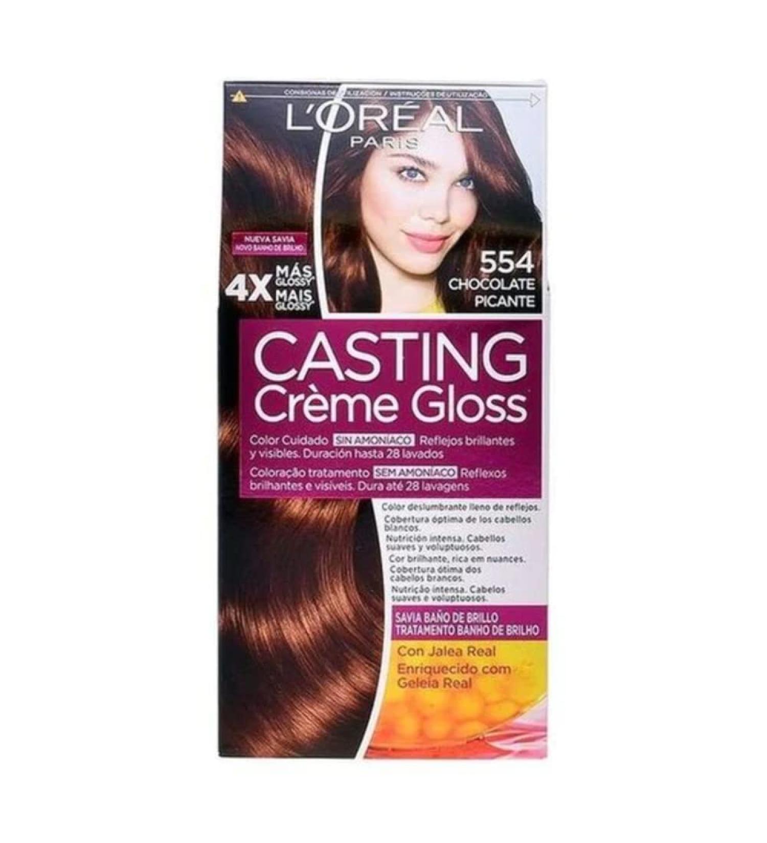 LOreal Paris Casting Creme Gloss Ba o De Color 554 Casta o Picante chestnut brown 6 pieces (1 pack)