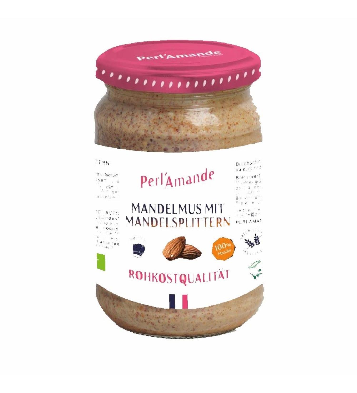 Perl'Amande almond butter - brown with almond flakes 250g (pack of 2)