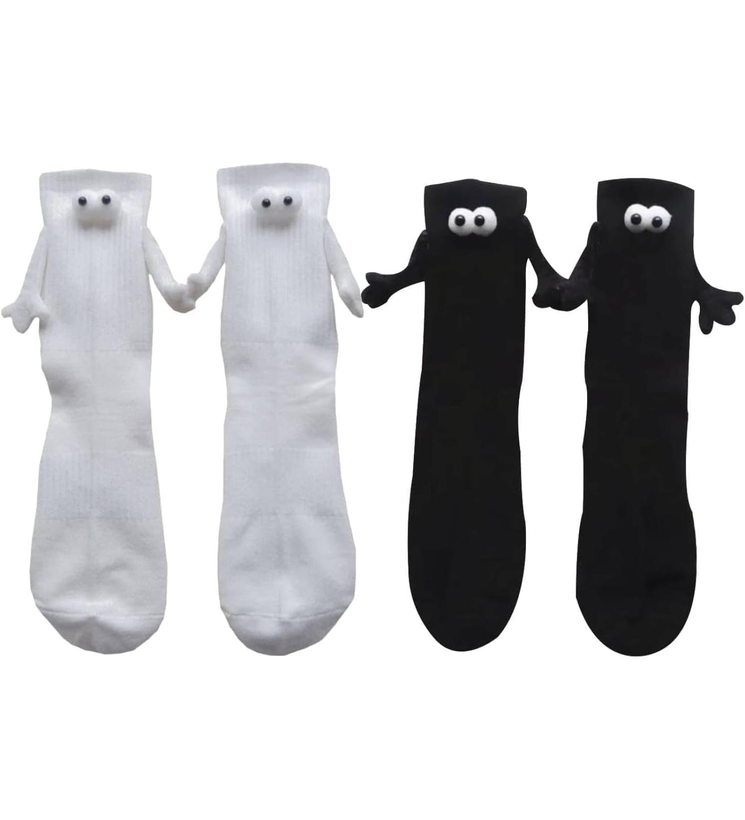 Funny Magnetic Suction Cup 3D Doll Couple Socks - Unisex Medium Black+white - Buy Online on GoSupps.com