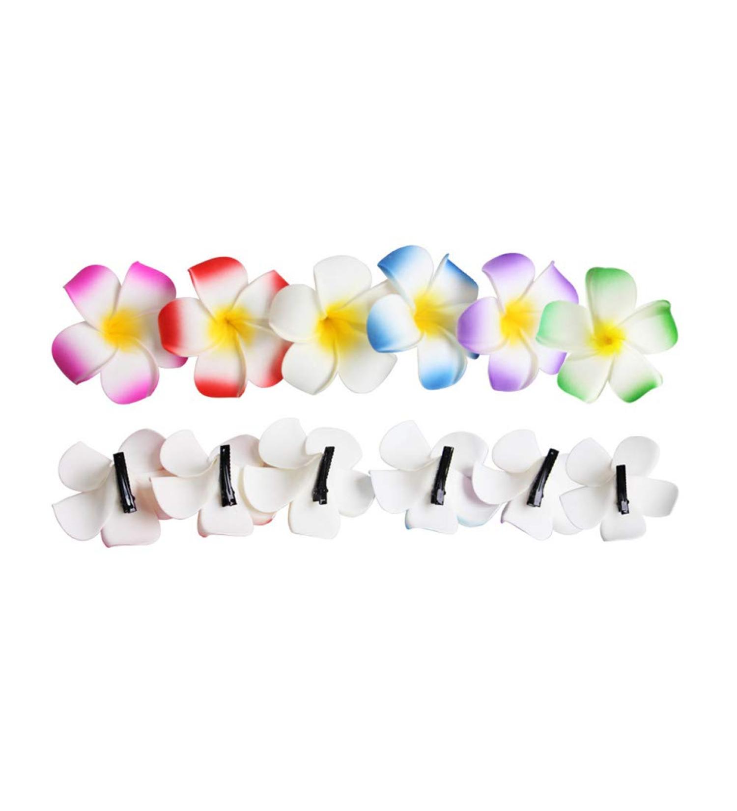 Snner Hawaii Flower Hair Clip Set - 12 Pcs Hula Party Accessories | Fancy Dress Costume Hairpins - Buy Online on GoSupps.com