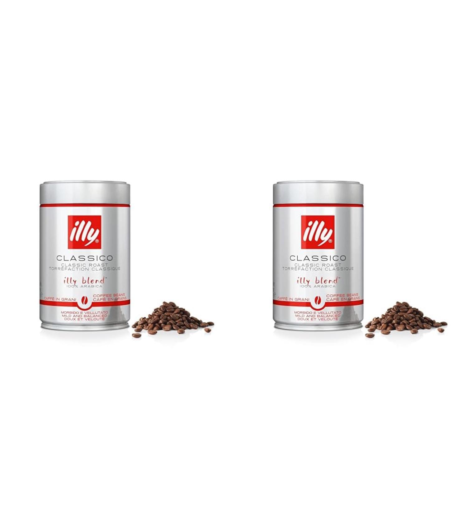 illy Coffee Classico Coffee Beans Medium Roast 100% Arabica Coffee Beans 250g (Pack of 2) Classico Medium Roast 250 g (Pack of 2) - Buy Online on GoSupps.com