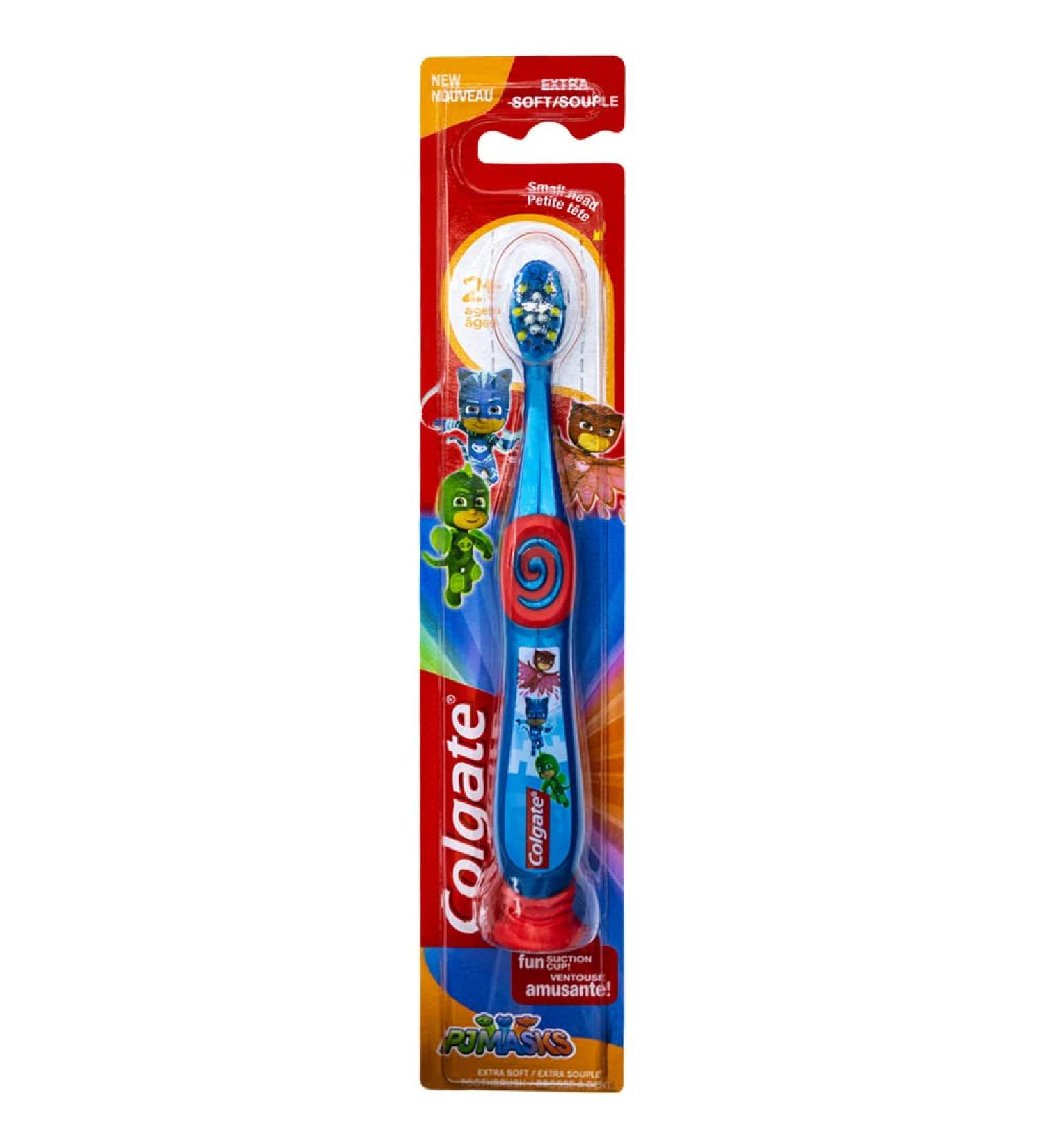 Colgate PJ Masks Toddler Toothbrush with Suction Cup | Extra Soft Bristles | Ages 2-5 | 1 Count - Buy Online on GoSupps.com