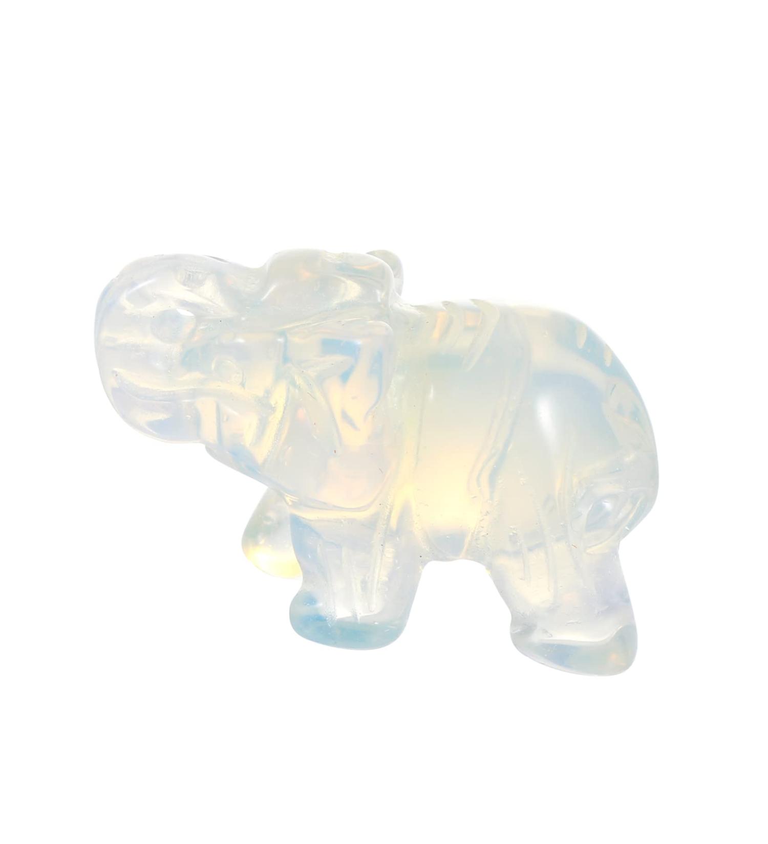 Zerodeko 1pc Pendant Decor Pocket Elephant Figurine Crystal Elephant Statue Elephant Shape Ornament Jade White 4X2.5CM - Buy Online on GoSupps.com
