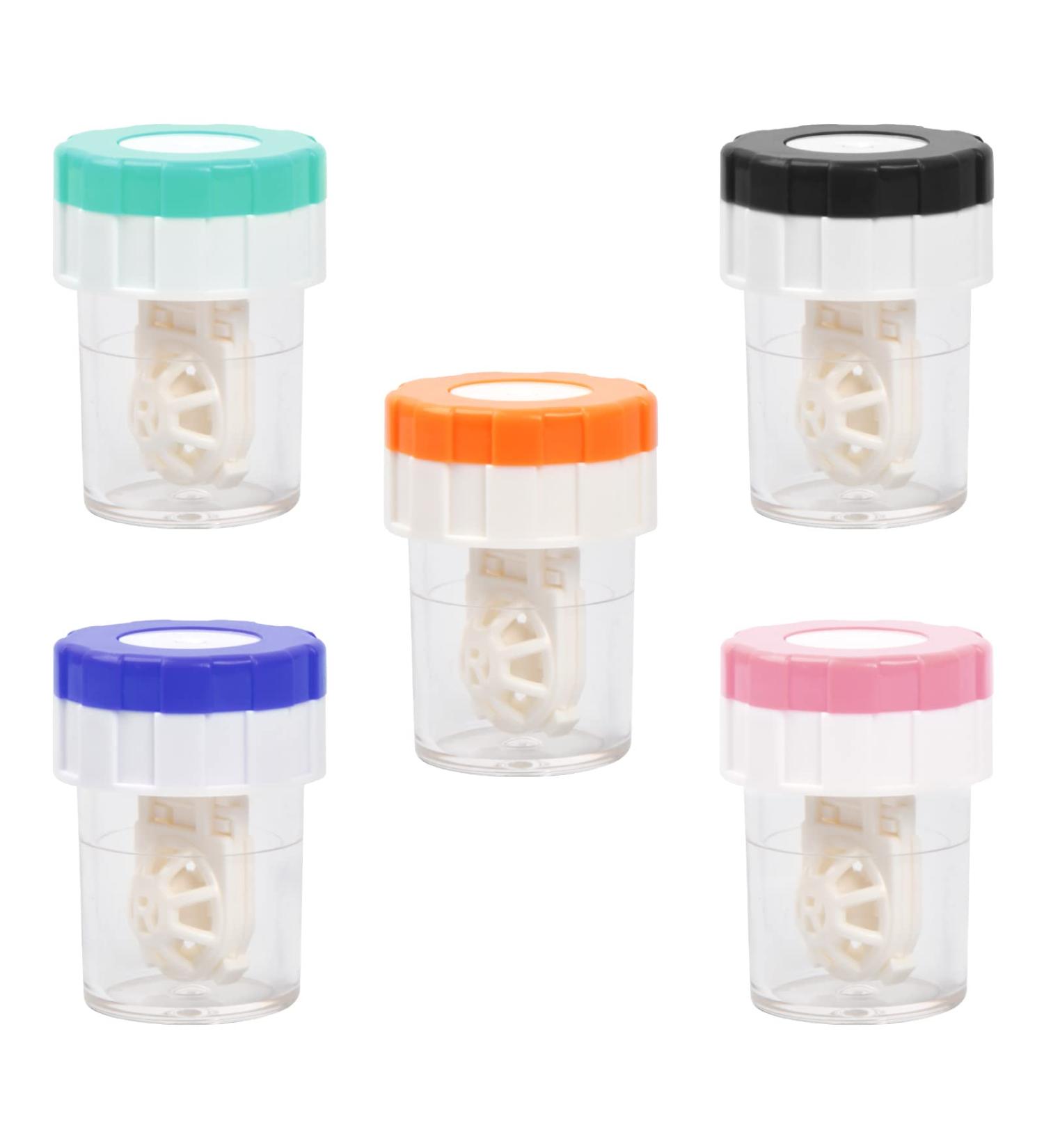 Zsanhua 5 Pieces Contact Lens Barrel Cases Plastic Portable Contact Lens Cleaner Washer Manual Rotation Contact Lens Cleaning Case for Daily Eyes Care (5 Colors) - Buy Online on GoSupps.com