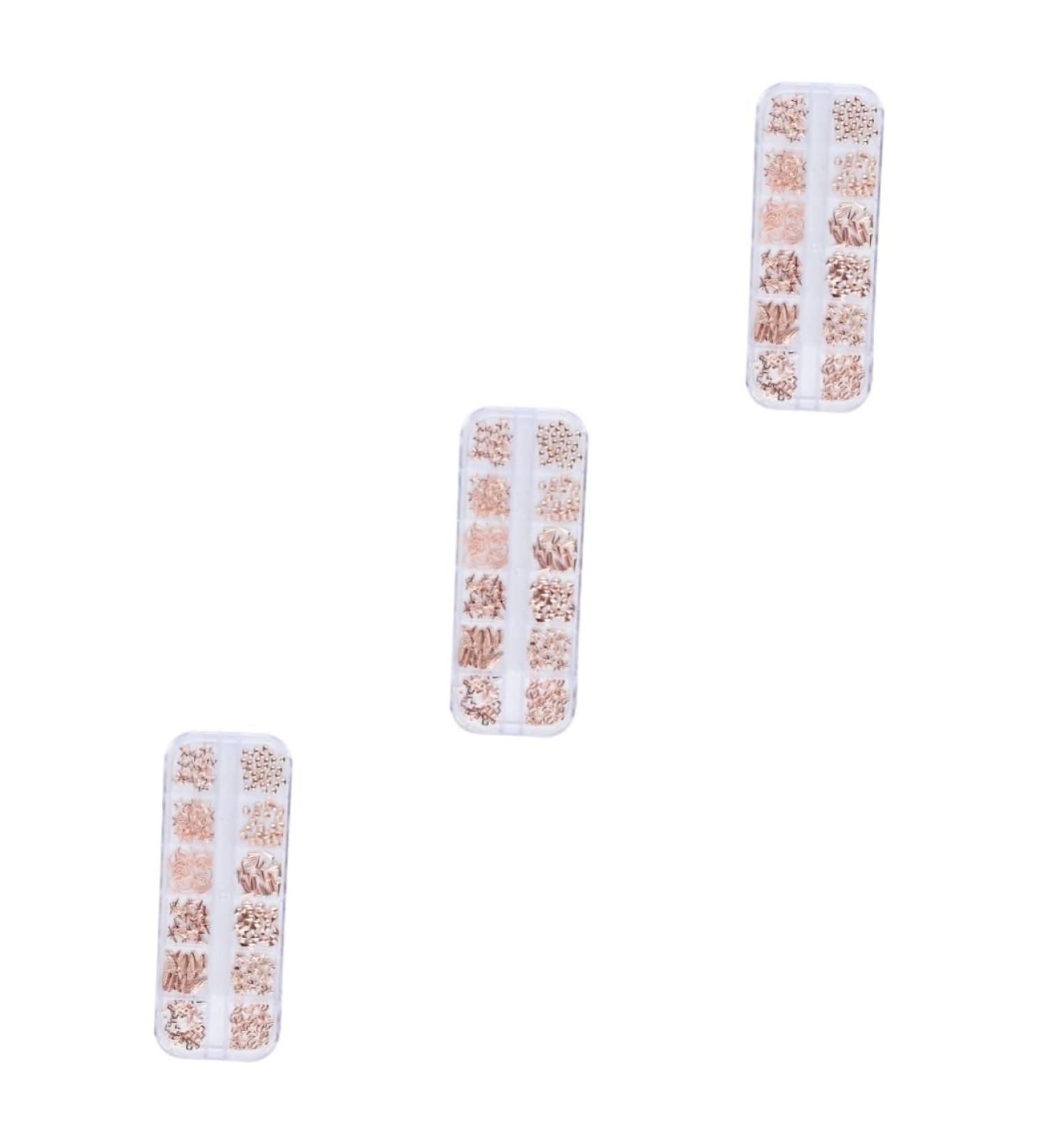 3 Boxes nail accessories nail decorations for nail art nail art decoration manicure tools nail tools rose gold decorations nail art ornaments nail art rivet Metal 3d boxed - Buy Online on GoSupps.com