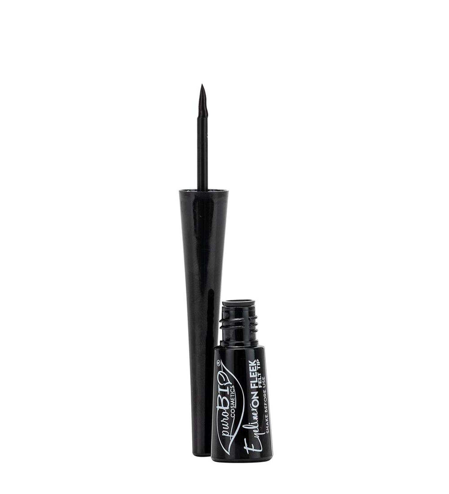 PuroBio On Fleek Felt Tip Eyeliner - Black 3ml | Long-Lasting Easy Application | Shop Internationally - Buy Online on GoSupps.com