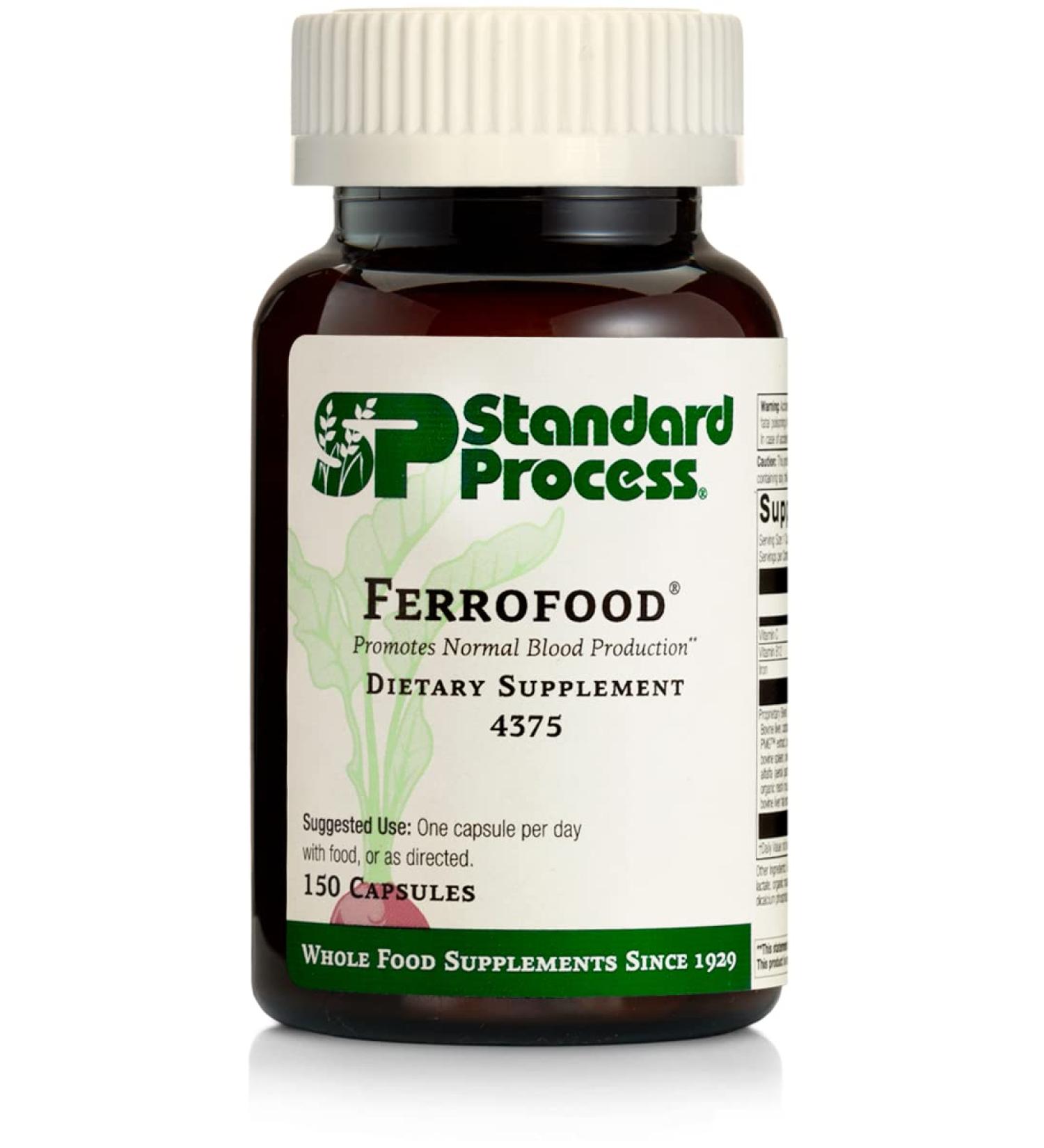 Standard Process Ferrofood - Whole Food Antioxidant Supplement for Healthy Blood and Hemoglobin - 150 Capsules - Buy Online on GoSupps.com
