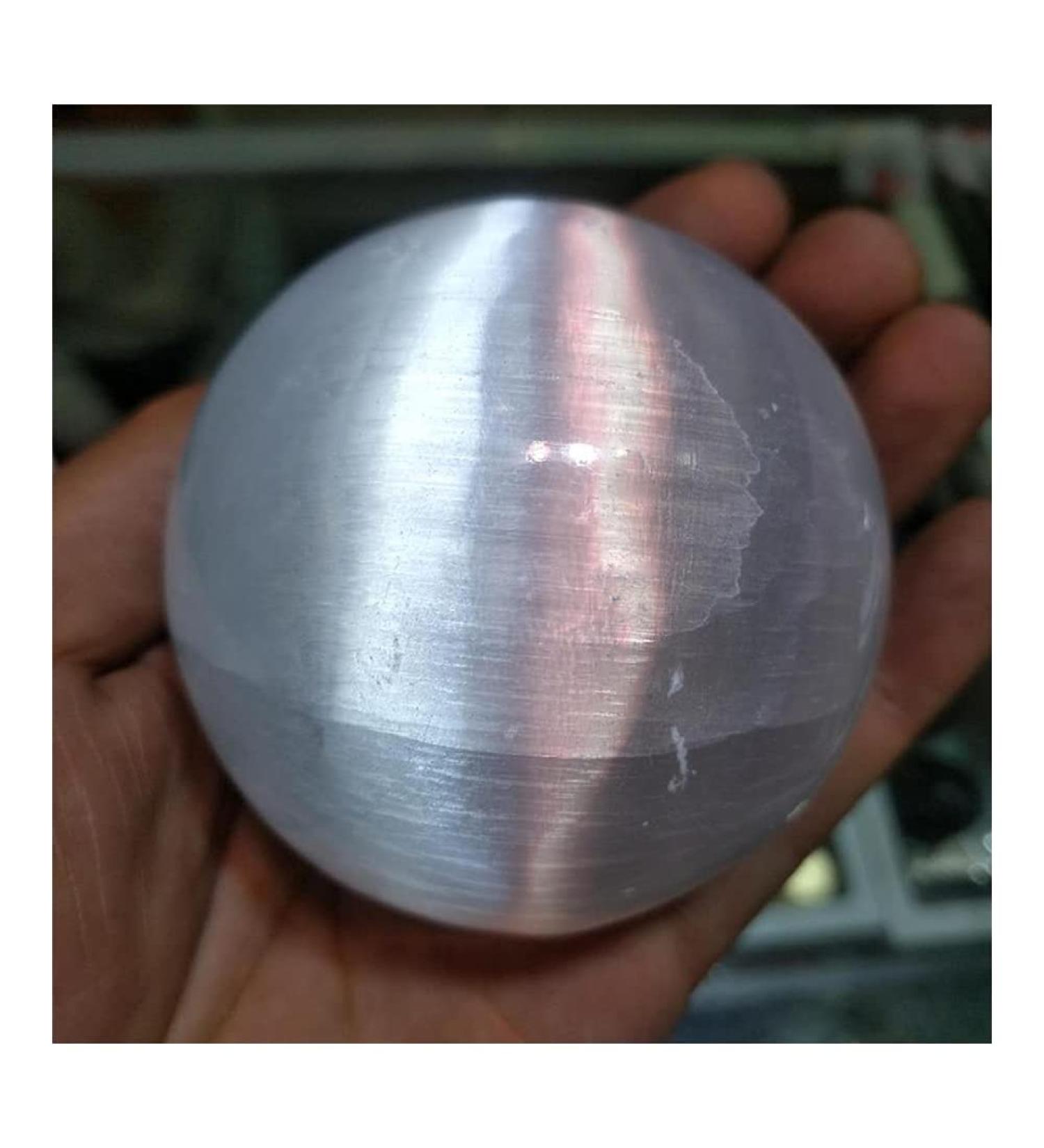 JUKUCKV Selenite Satin Spar Crystal Sphere - Natural Spiritual Support Gift - Buy Online on GoSupps.com