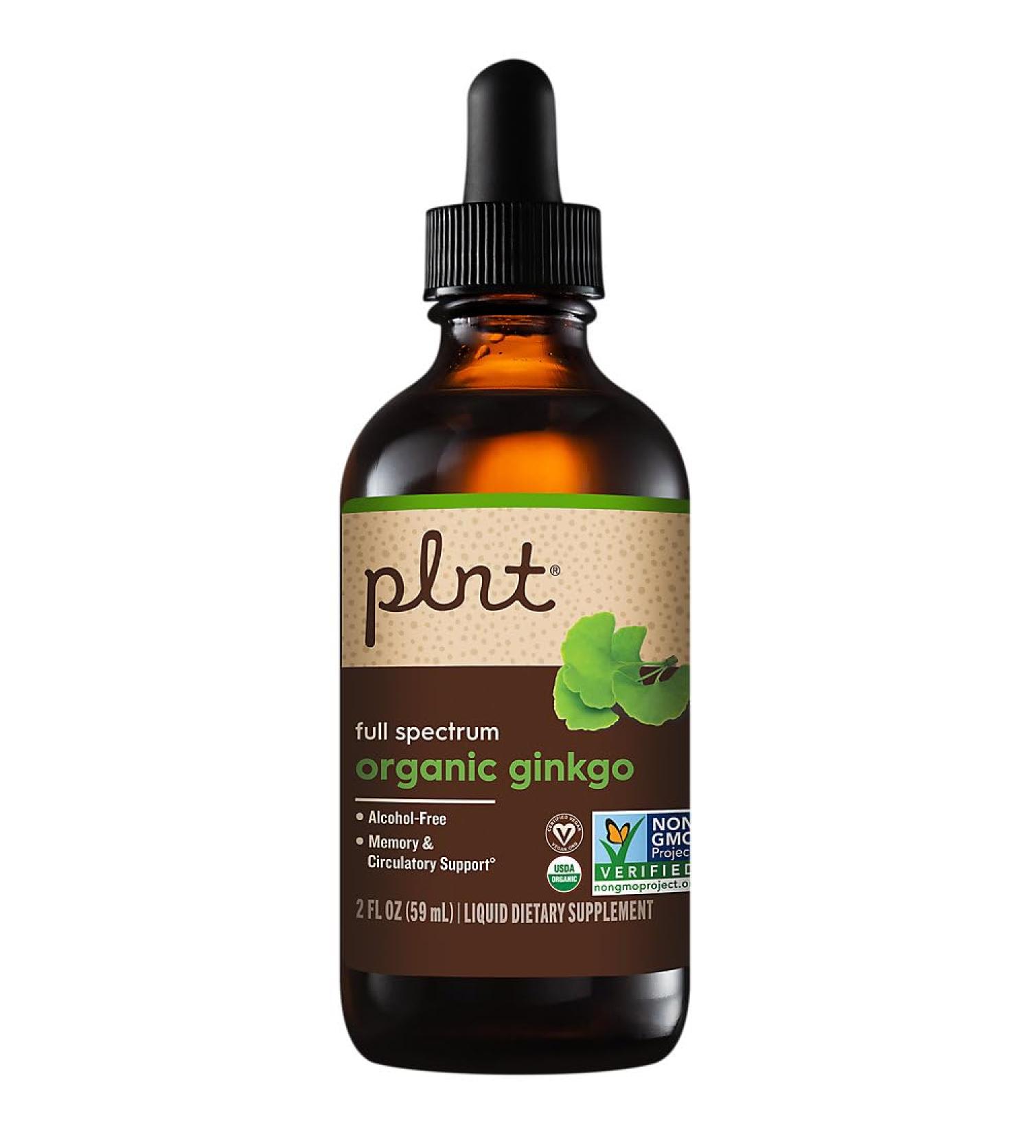 Organic Liquid Ginkgo Alcohol-Free Memory & Circulatory Support (2 fl. oz.) - Buy Online on GoSupps.com