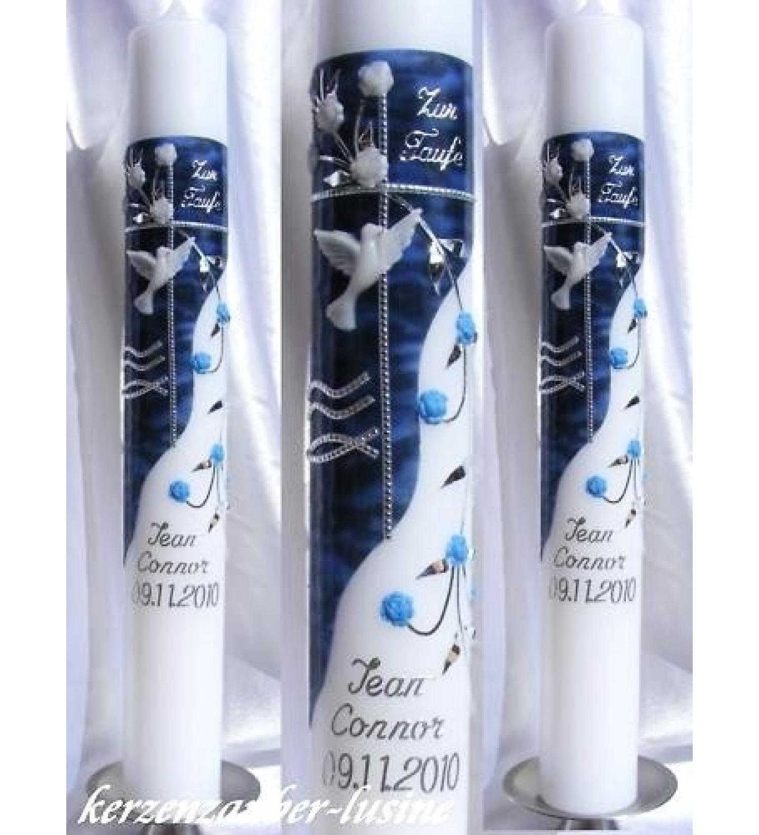 Baptism candle communion candle boy girlT-06 400/50 mm incl. label