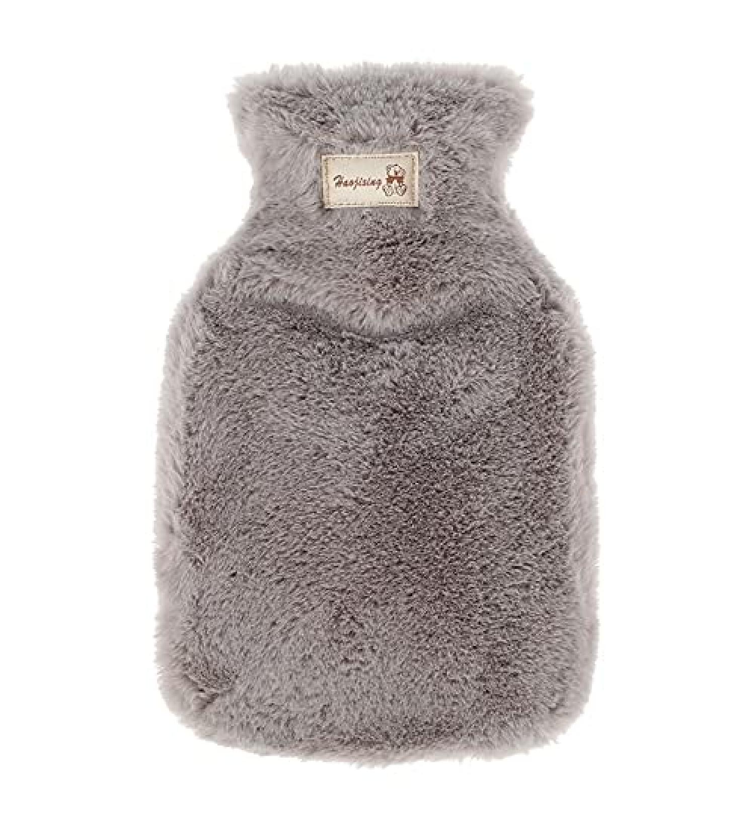 MAIES Plush Faux Fur Hot Water Bottles - 800ml & 1800ml Hand Warmers for Winter Comfort - Buy Online on GoSupps.com