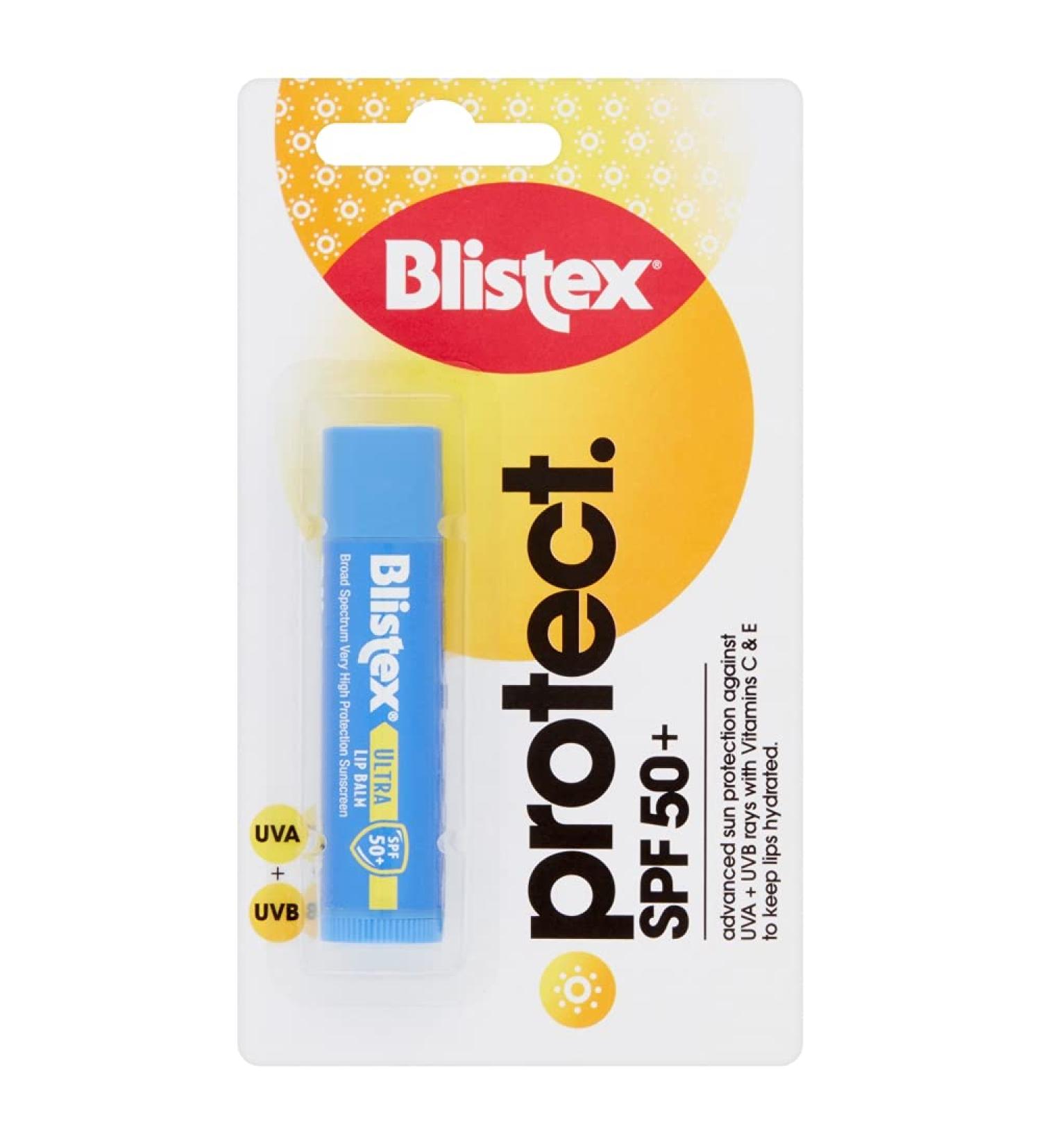 Blistex Ultra Lip Balm with SPF 50+ Lip Protection from UVA and UVB Rays - 4.25g (Pack of 12) 1 count (Pack of 12) - Buy Online on GoSupps.com