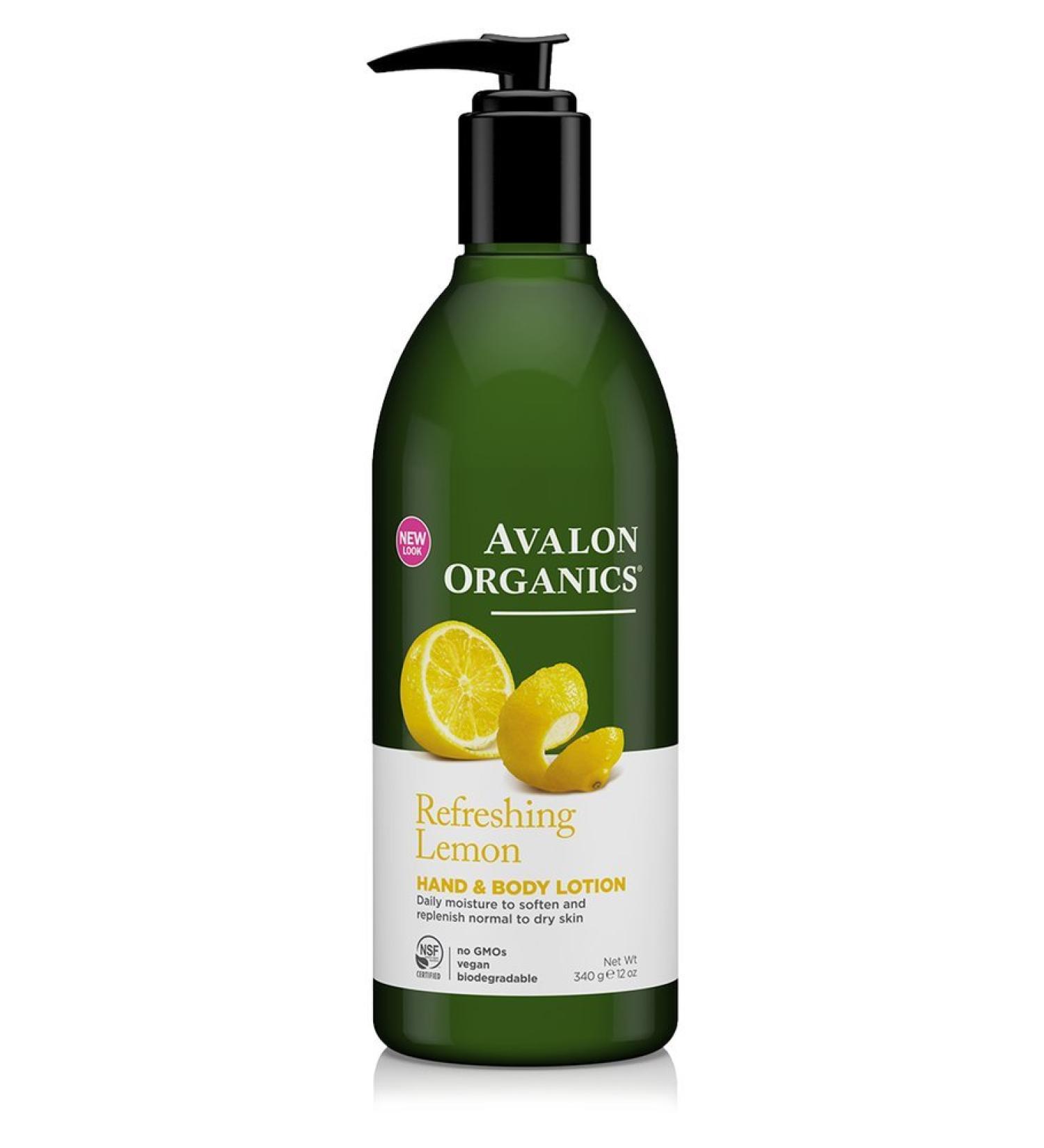 Avalon Organics Hand & Body Lotion Refreshing Lemon 12 oz (340 g)