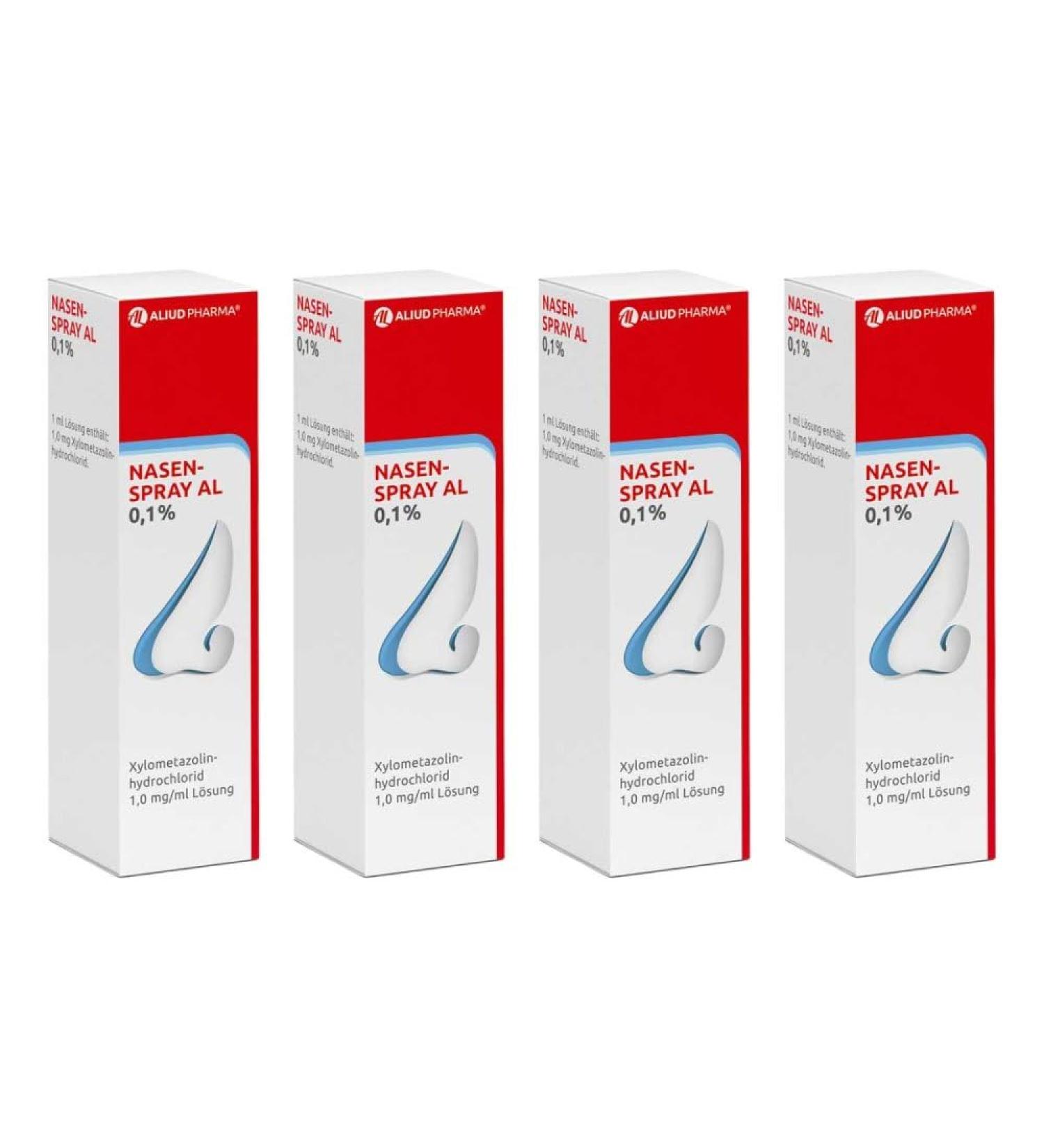 Aliud Pharma nasal spray AL 0.1 % solution 10 ml 4 packs: with decongestant effect with a clogged nose due to a runny nose due to runny nose (4 pack)