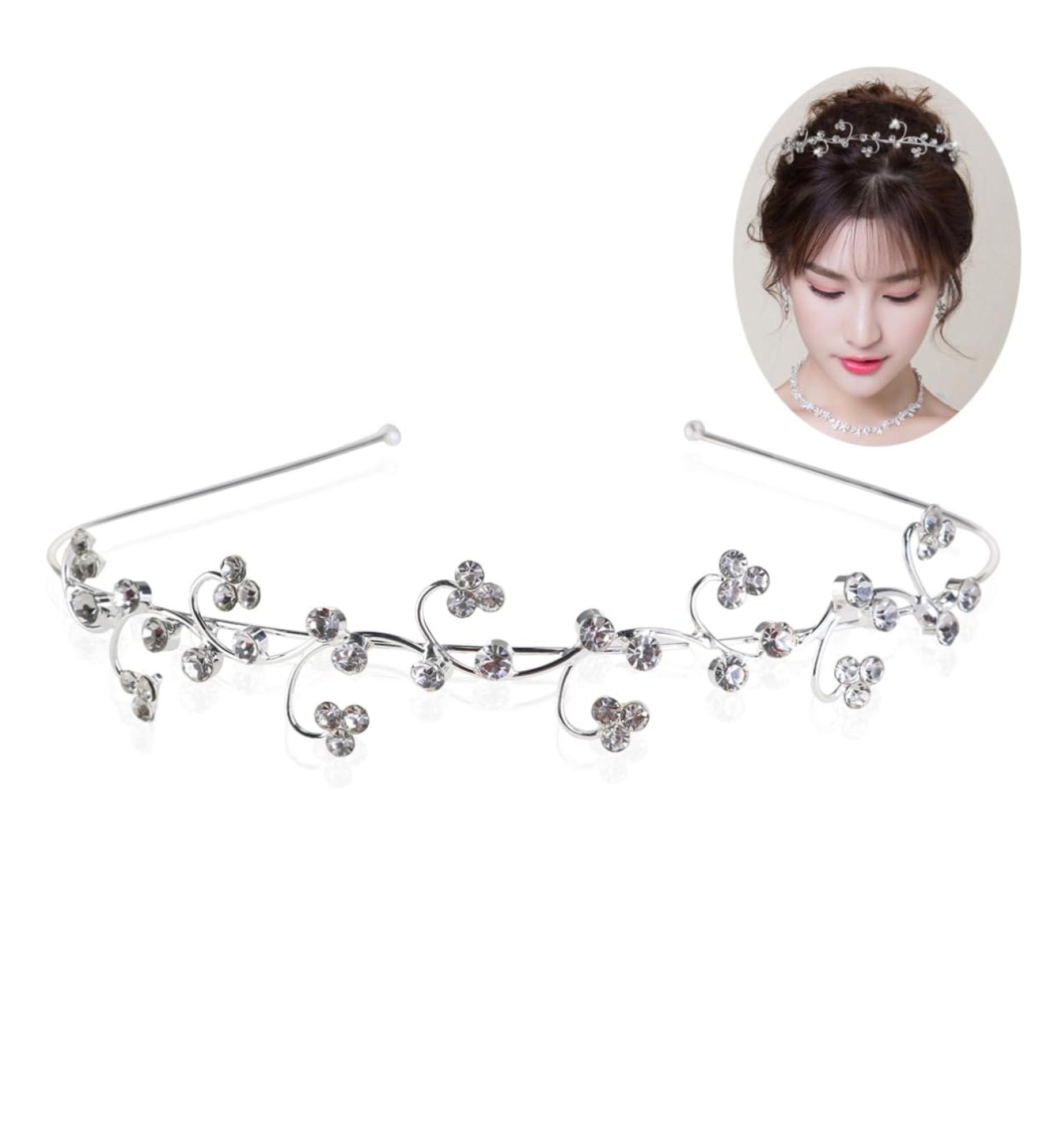 minkissy Flowers hair clip Floral hair barrettes Crystal hairband hair loop Floral hairband flowers wedding Wedding - Buy Online on GoSupps.com