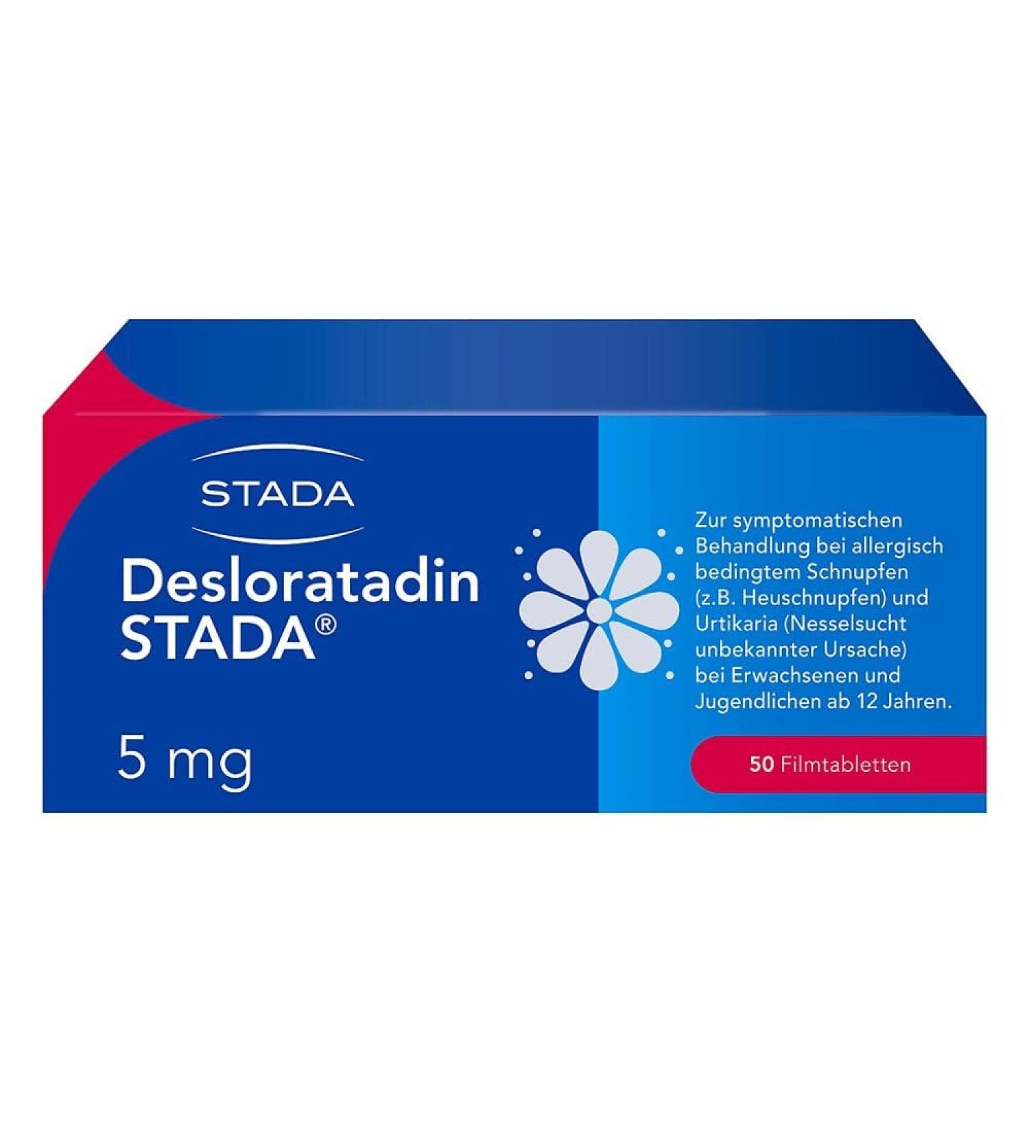 Desloratadin Stada 50mg - Fast Acting Antihistamine for Allergies & Hay Fever Relief - 1x50 Film-Coated Tablets - International Shipping Available - Buy Online on GoSupps.com