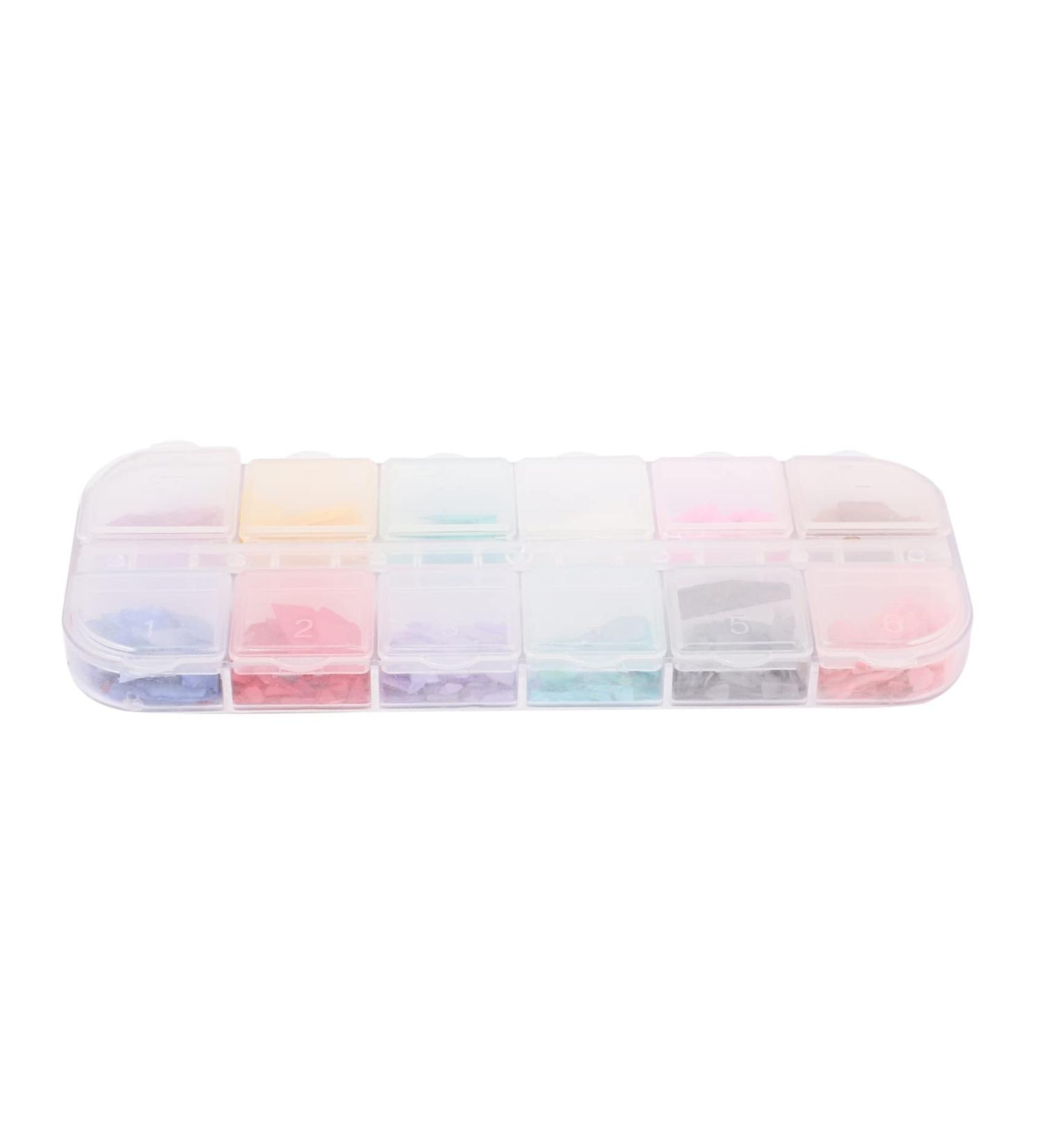 Desikixudy 12 Colors/Box Shell Crushed Gravel Flakes Natural Broken 3D Beauty Manicure Diy Nail Art Decoration 01 - Buy Online on GoSupps.com