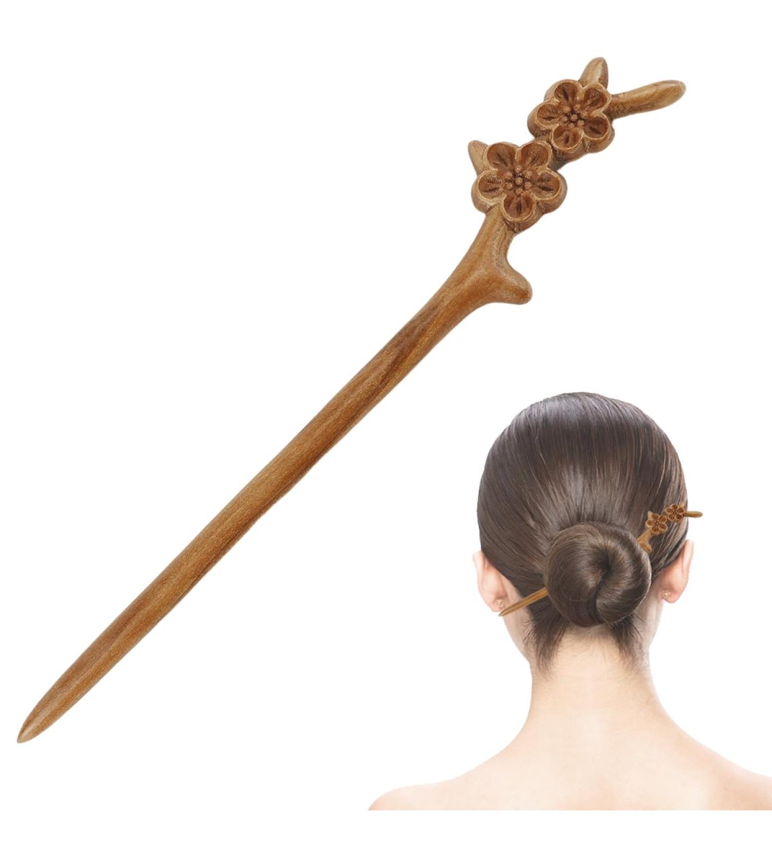 FERCAISH Peach Wood Hair Pins Chinese Hair Sticks Wooden Hair Sticks Vintage Hairpin Long Hair Clips for Women Girls Hair DIY Accessories 1 Piece - Buy Online on GoSupps.com