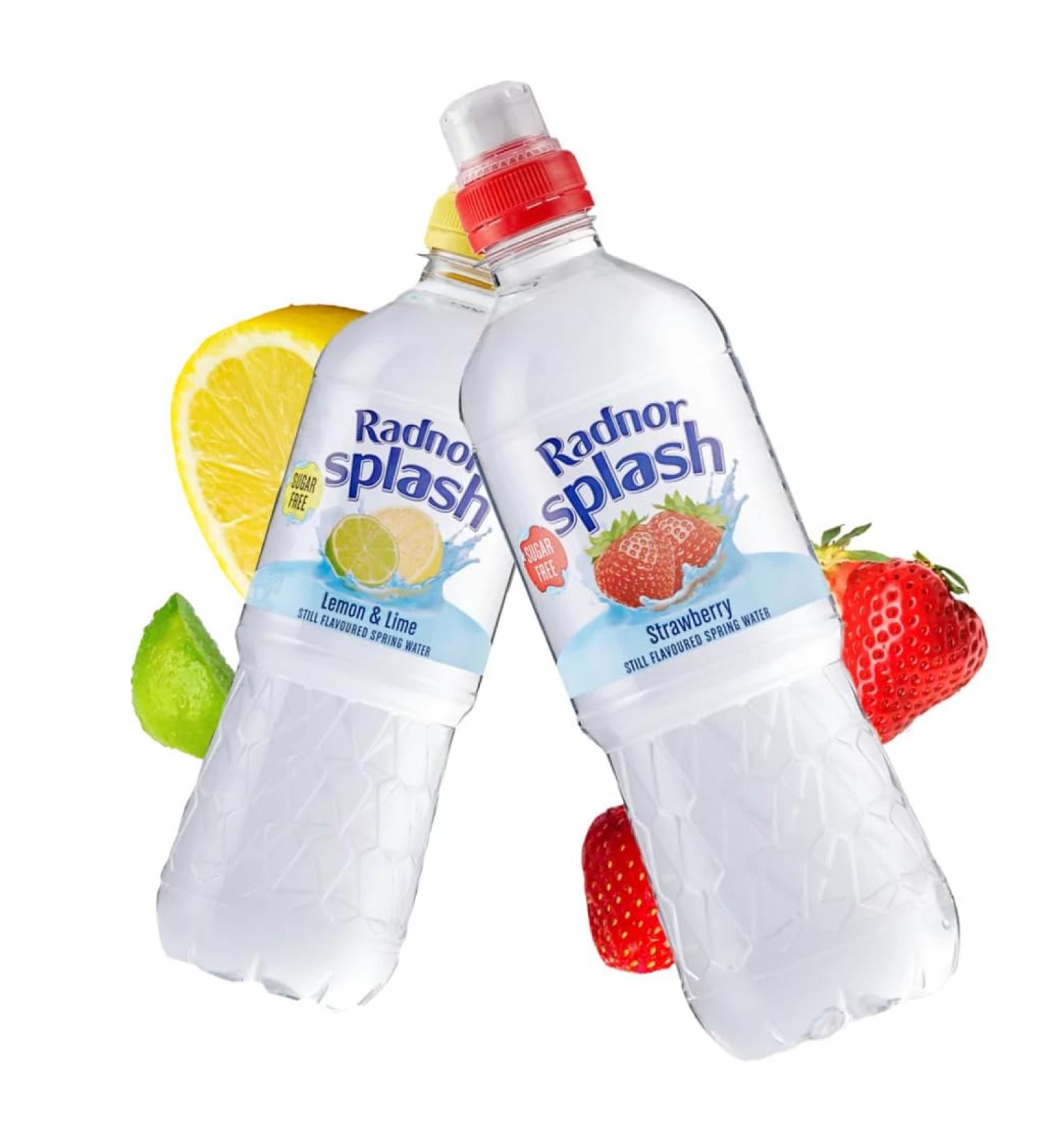 Radnor Splash Lemon & Lime Still Flavoured Spring Water - 12x500ml & Radnor Splash Strawberry Still Flavoured Spring Water - 12x500ml | Mix Case (Pack of 24) - Buy Online on GoSupps.com