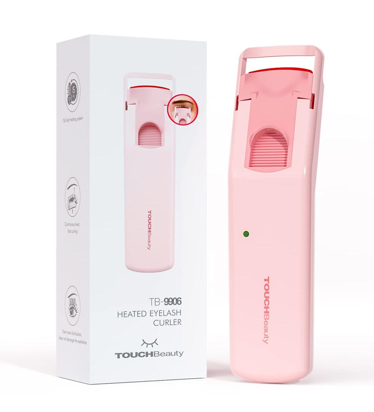 TOUCHBeauty Electric Eyelash Curler Heated Eyelash Curler with Smart Silicone Heating Pads Fast Heating Natural Curling Lash Styling Tools for Women AG-9906(Pink) - Buy Online on GoSupps.com