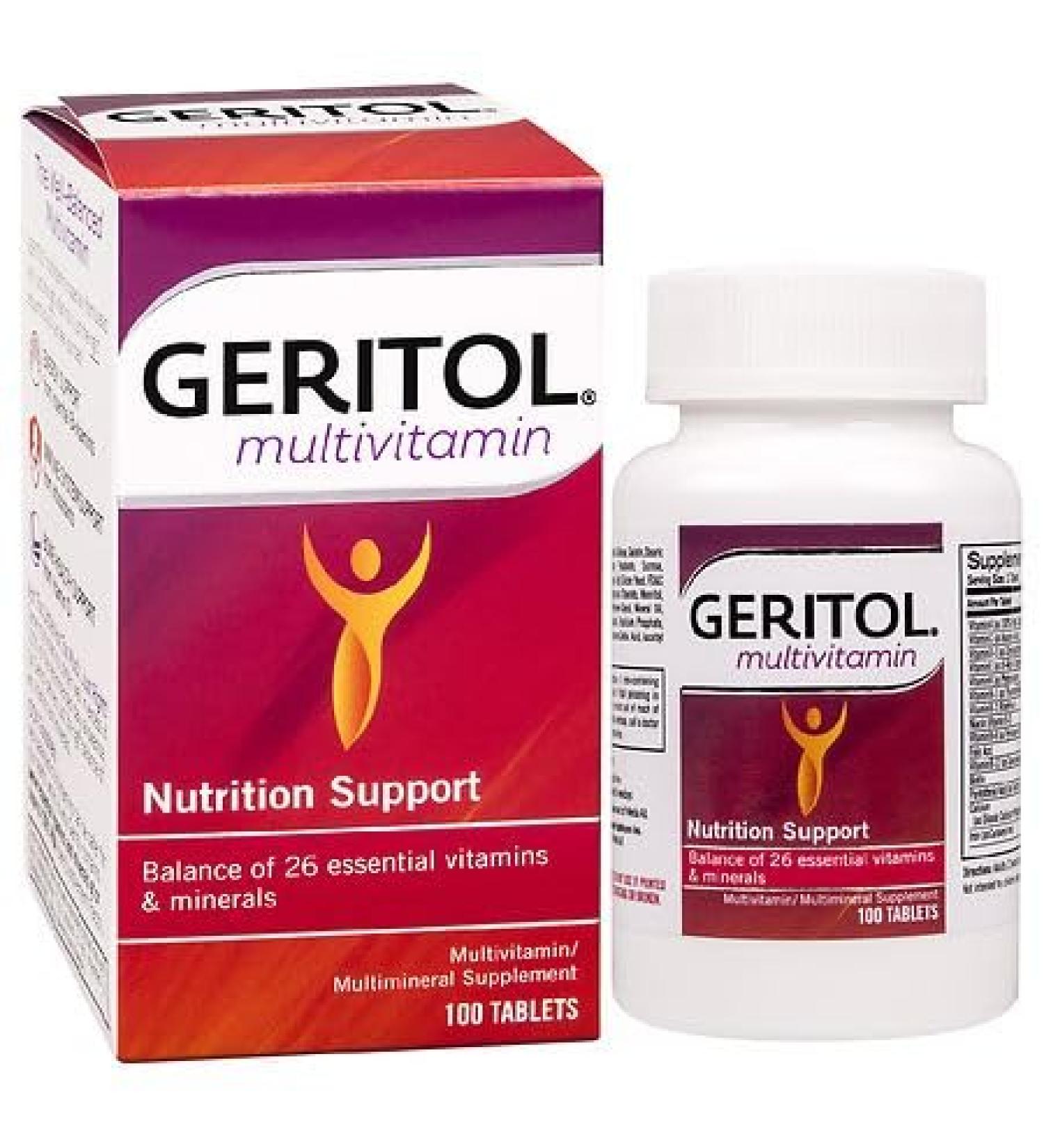 Geritol Multivitamin Nutritional Support - 100 Tablets - Buy Online on GoSupps.com