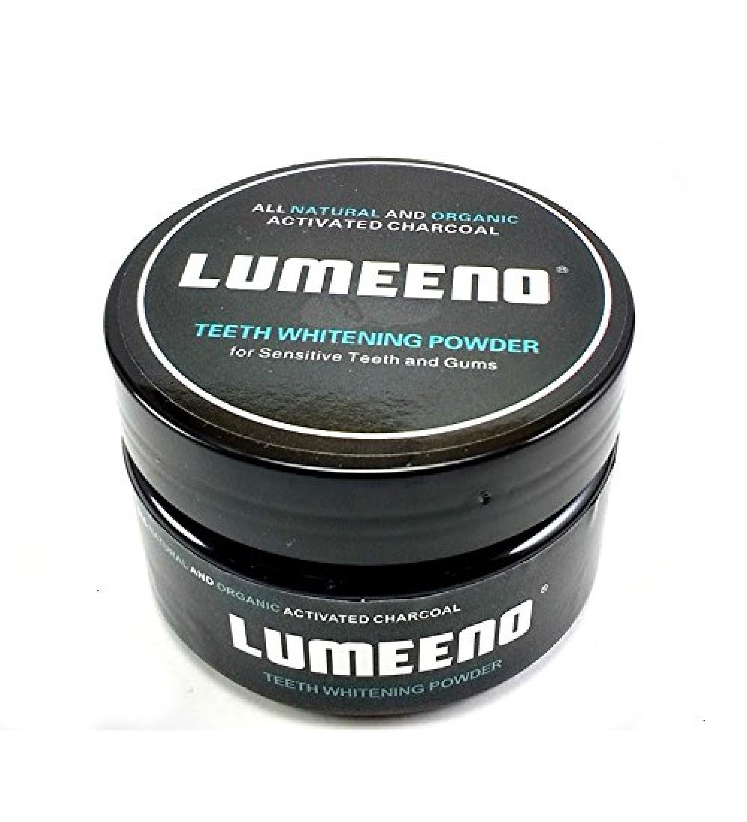 Lumeeno Organic Activated Charcoal Teeth Whitening for Sensitive Teeth & Gums - Vegan, Chemical-Free Whitener for 150+ Uses - Buy Online on GoSupps.com