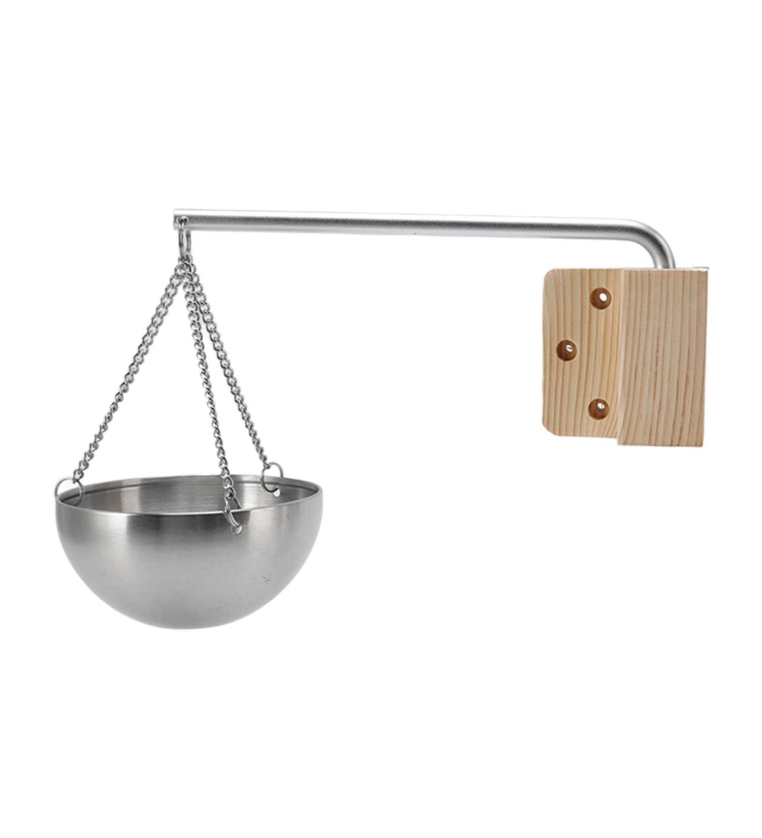 Sauna Oil Cup Sauna Aromatherapy Oil Holder Stainless Steel Essential Oil Fragrance Diffuser Bowl with Wooden Block Use for Sauna Room(Small 11.4x9.1x1in) - Buy Online on GoSupps.com