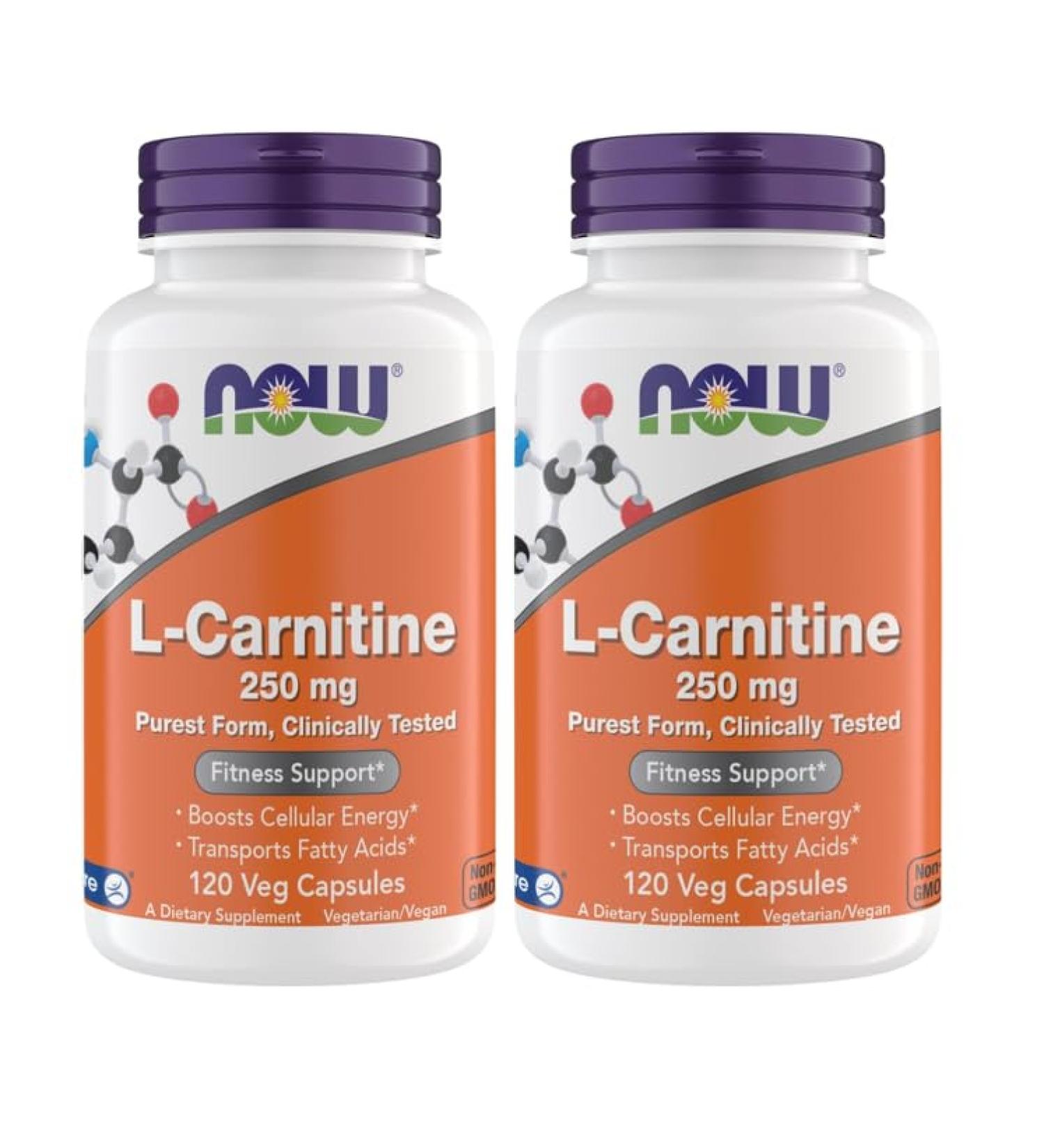 Now Supplements L-Carnitine 250 mg Purest Form* Amino Acid* Fitness Support* Metabolic Support 120 Vegetarian Capsules Gluten Free Vegan Kosher Non-GMO (Pack of 2) - Buy Online on GoSupps.com