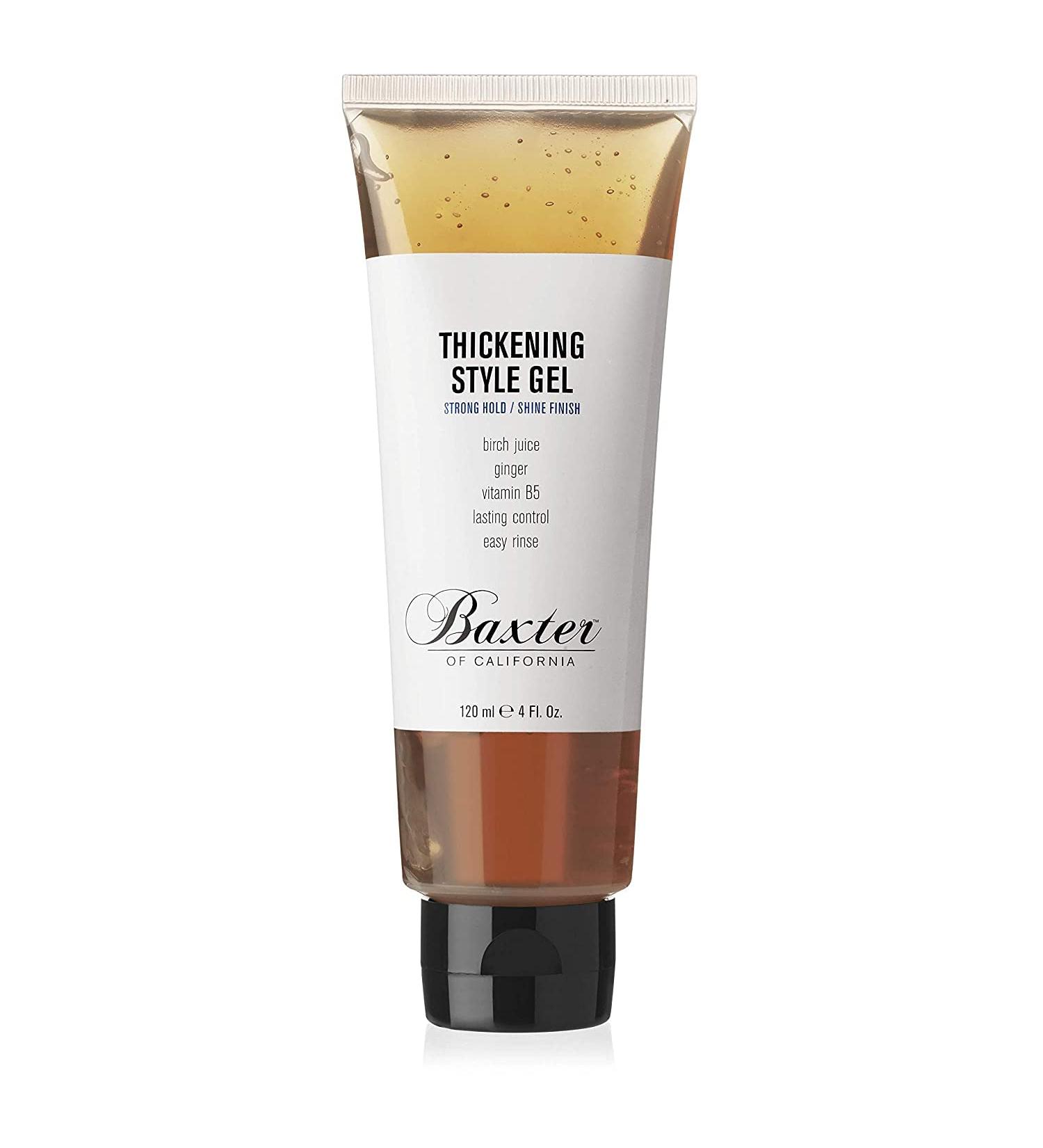 Baxter of California Thickening Style Gel for Men - Strong Hold & Shine Finish Lasting Control - 4 oz Gel with Birch Juice Ginger & Vitamin B5 - Buy Online on GoSupps.com